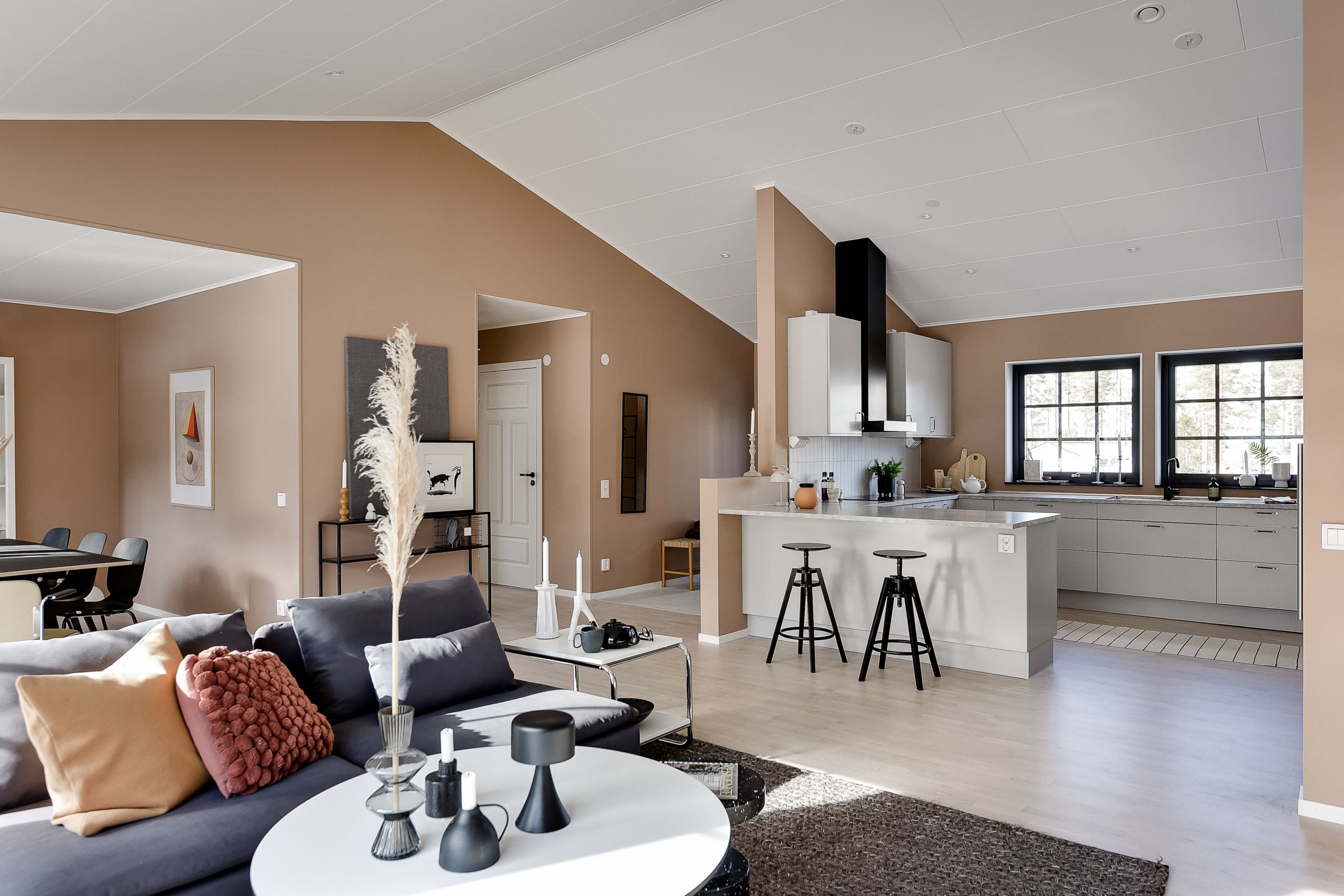 Öppen planlösning med ryggåstak