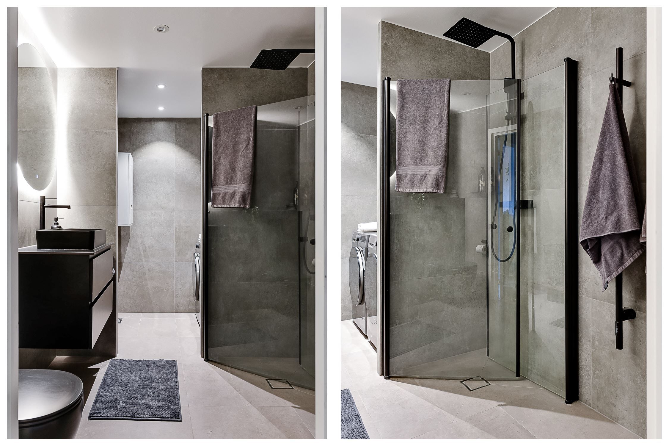 Duschrum med tvättdel