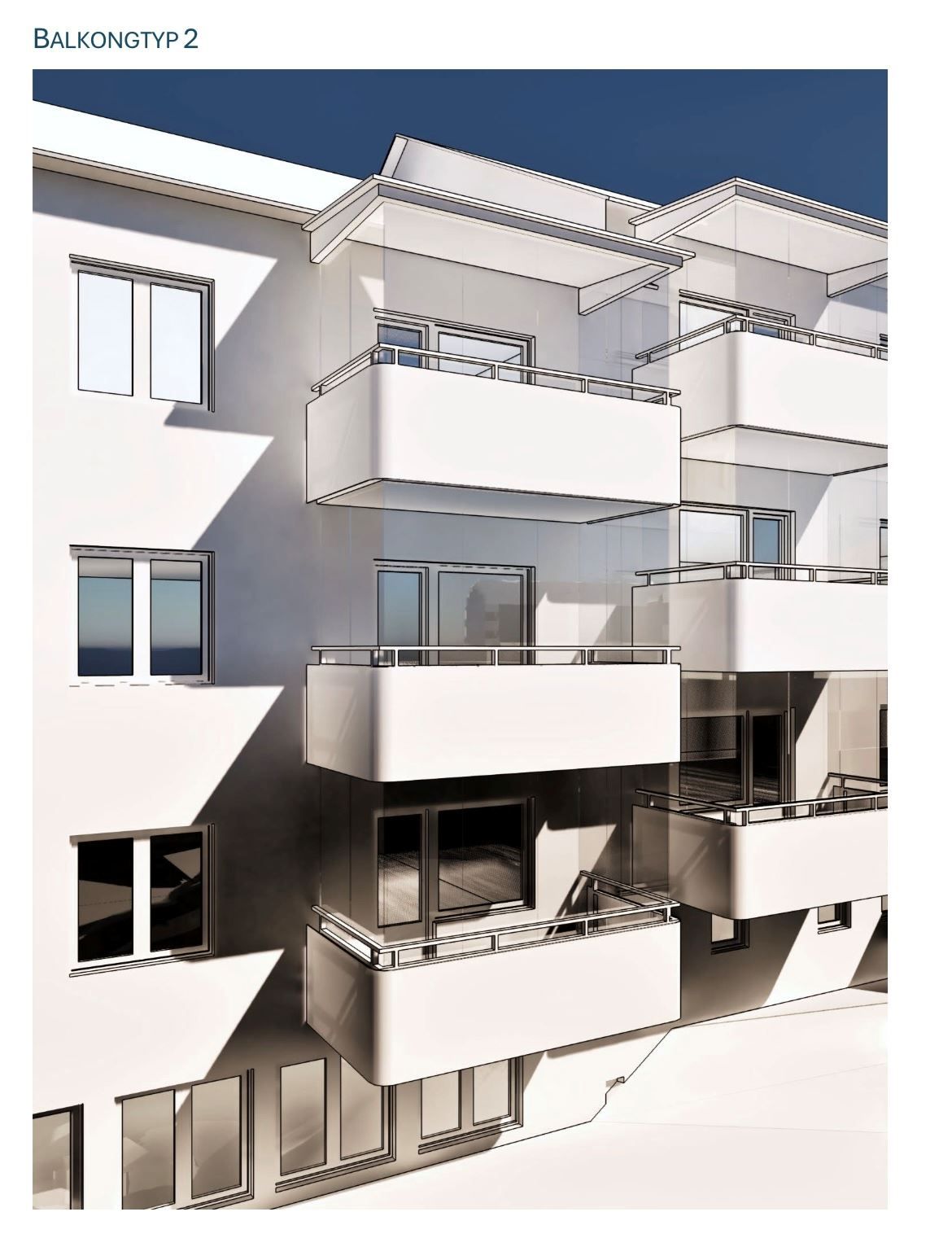Skiss på de blivande balkongerna