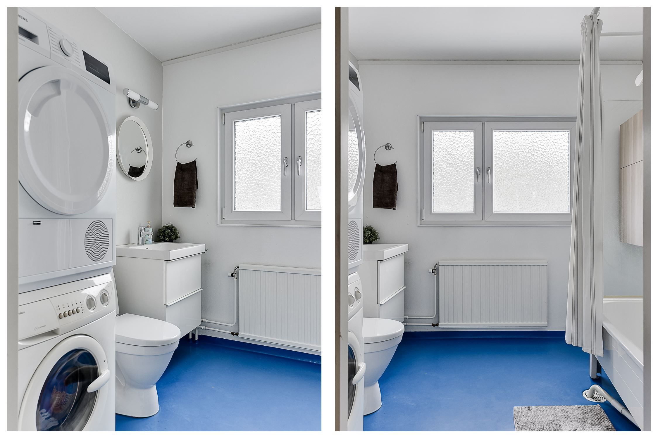 Badrum med tvättdel