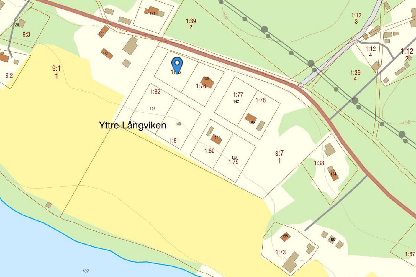Fastighetskarta Yttre-långviken 134