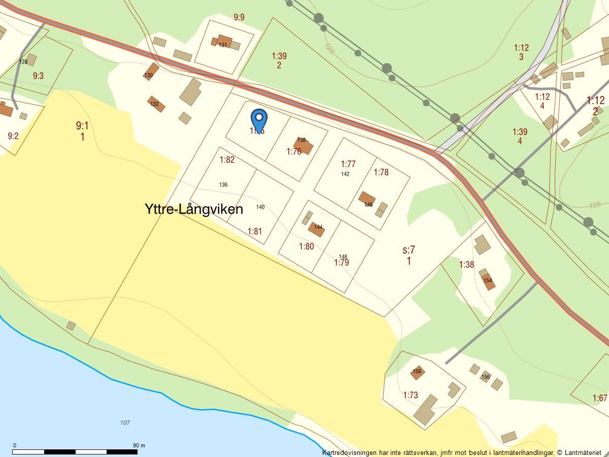 Fastighetskarta Yttre-långviken 134