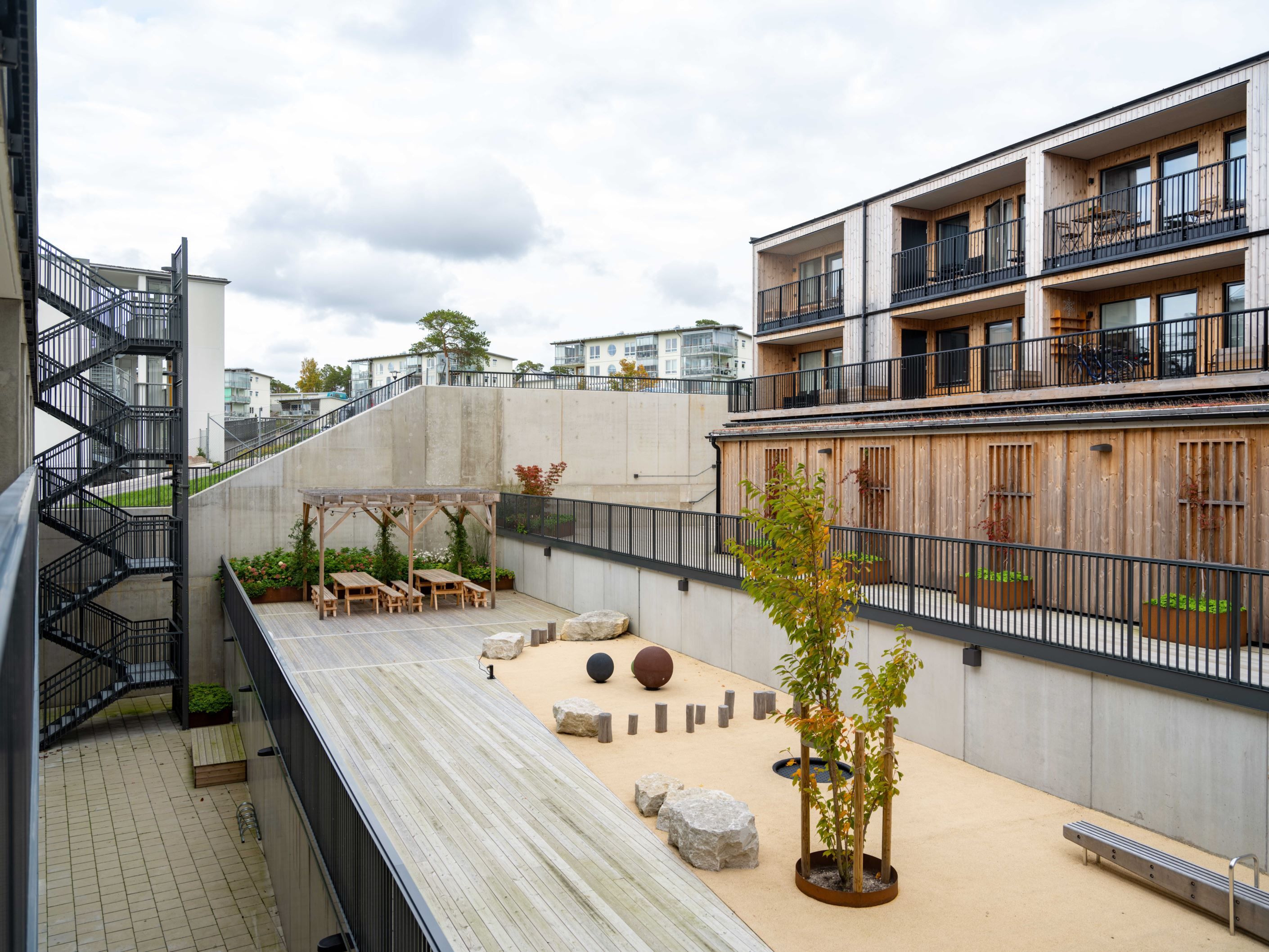 Utsikt mot innergård