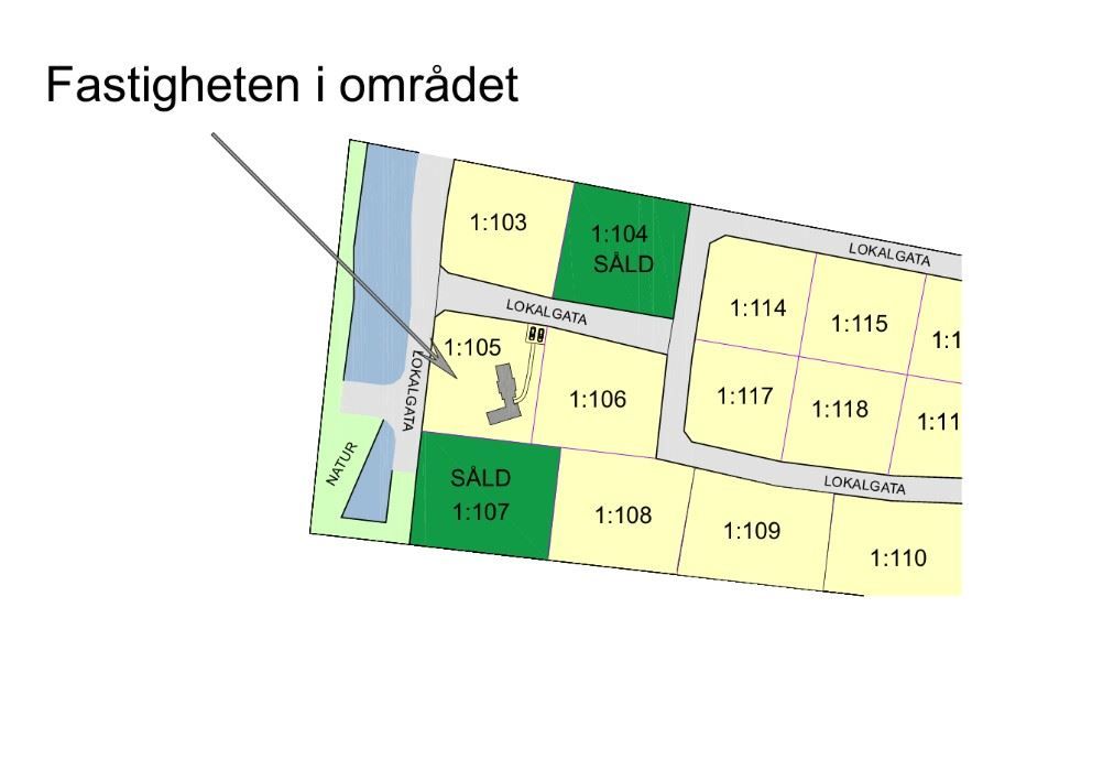 Tomten markerad