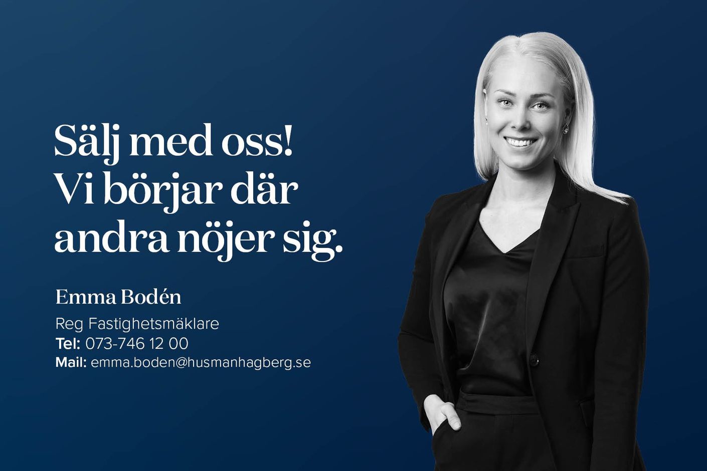 Sälj med oss. Vi börjar där andra nöjer sig