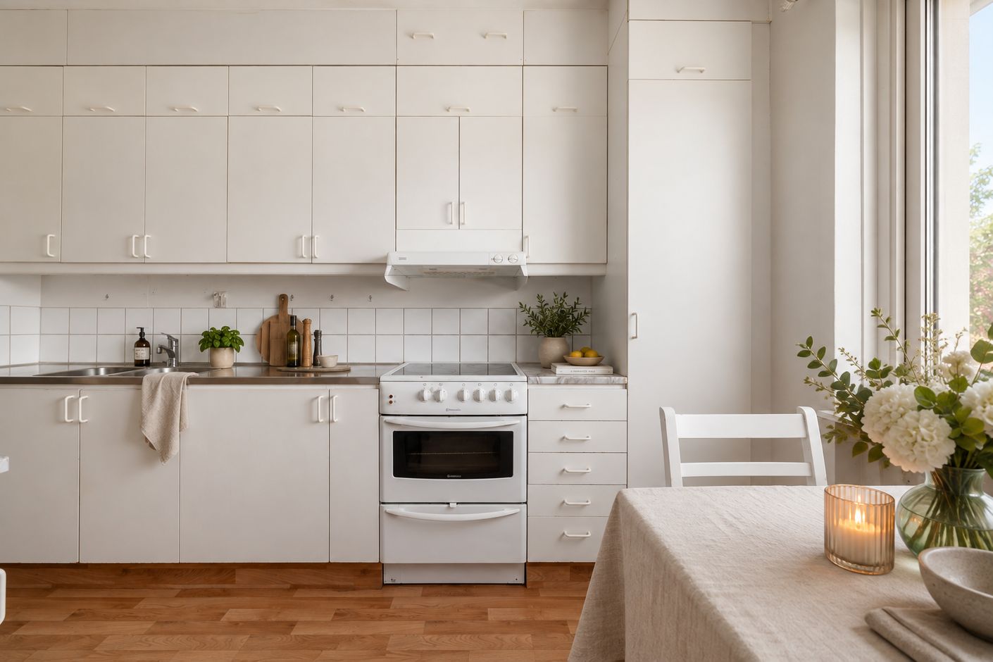 AI-genererad styling. Möblering och inredning är digitalt tillagd.