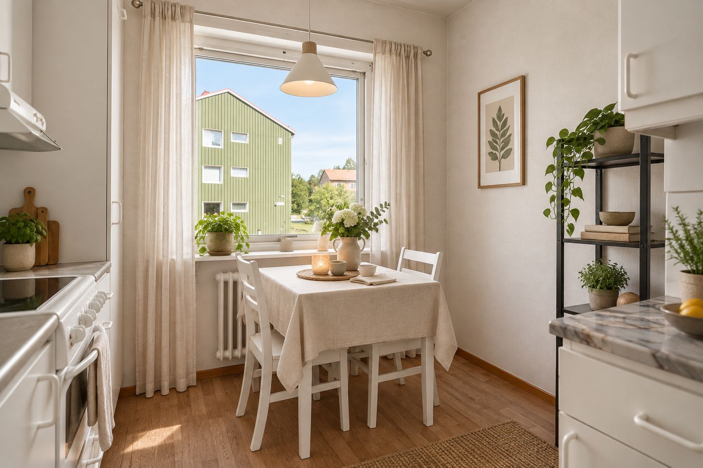 AI-genererad styling. Möblering och inredning är digitalt tillagd