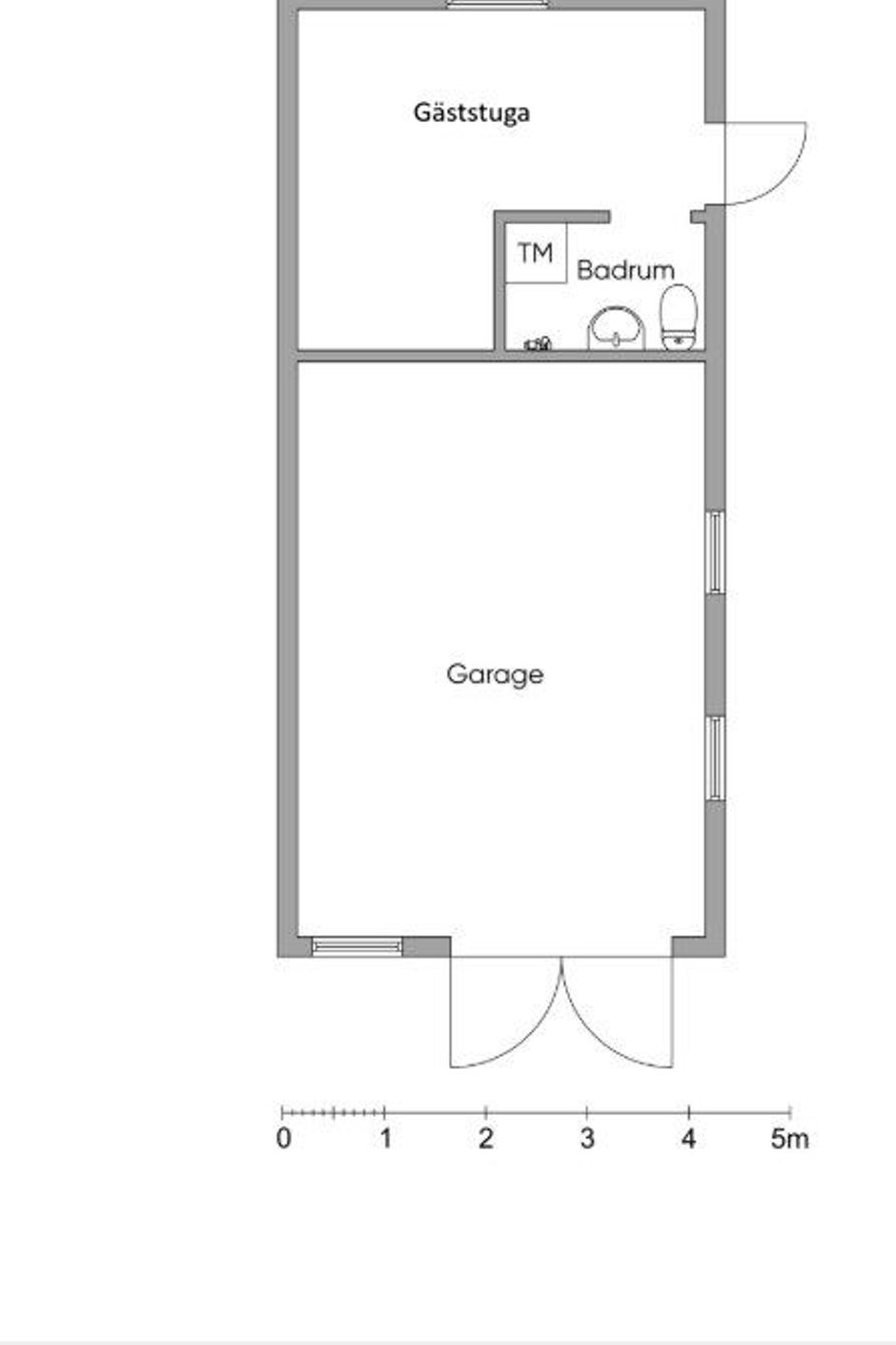 Plan garage och gäststuga