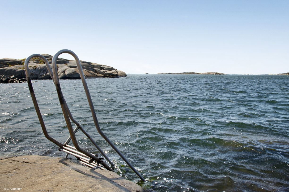 En salt badklippa är aldrig långt borta!