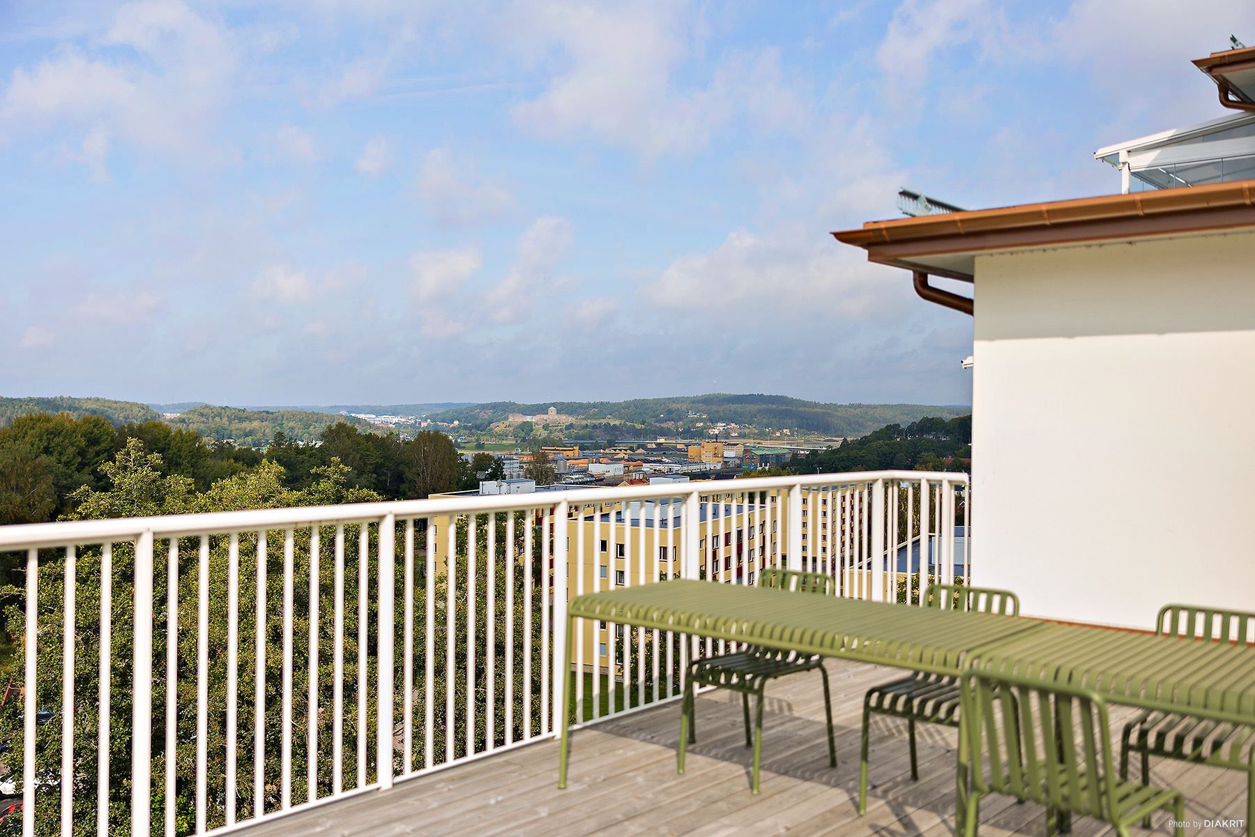 Takterrassen som finns att tillgå.