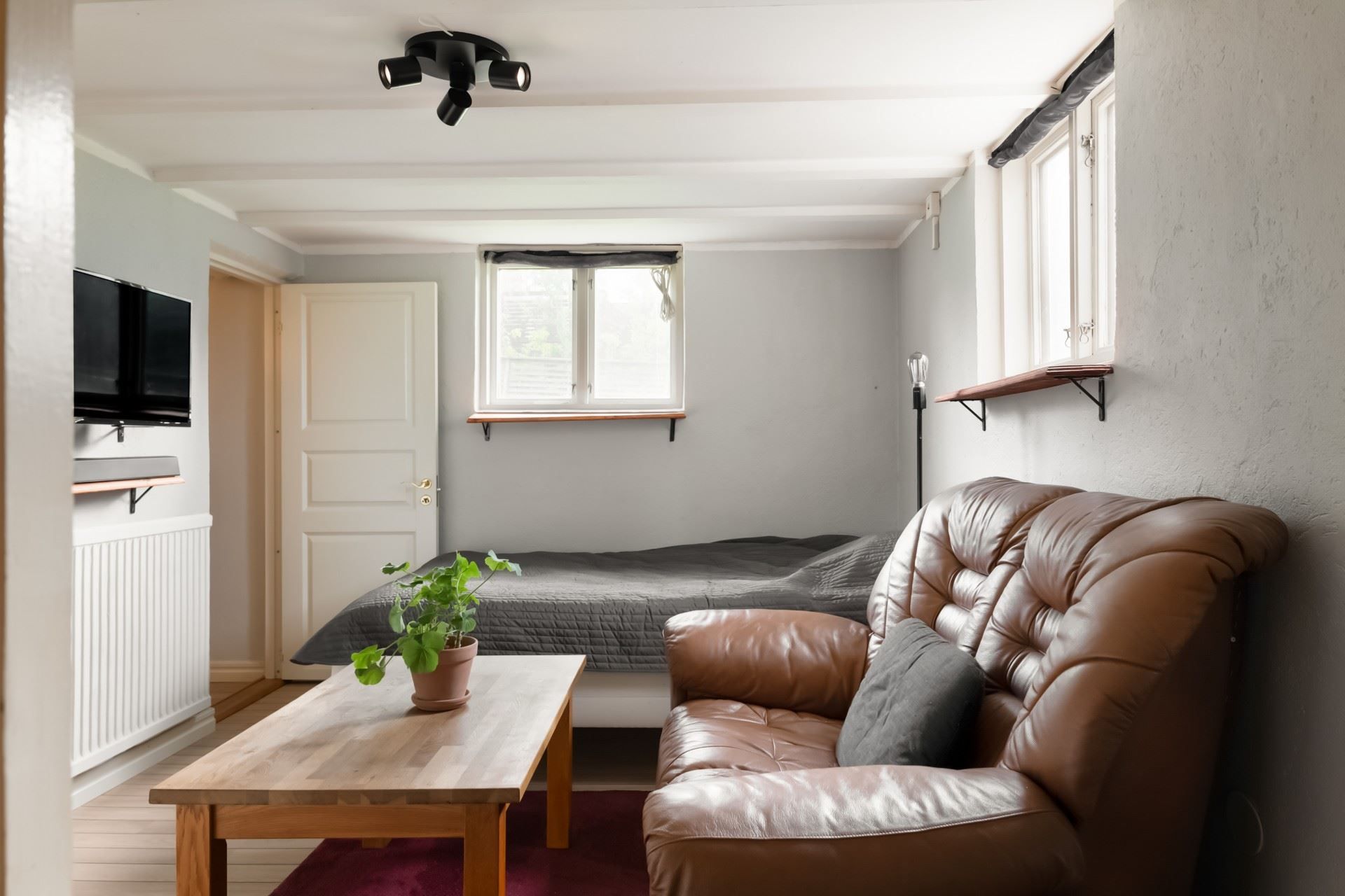 Vardagsrum i lägenhet.