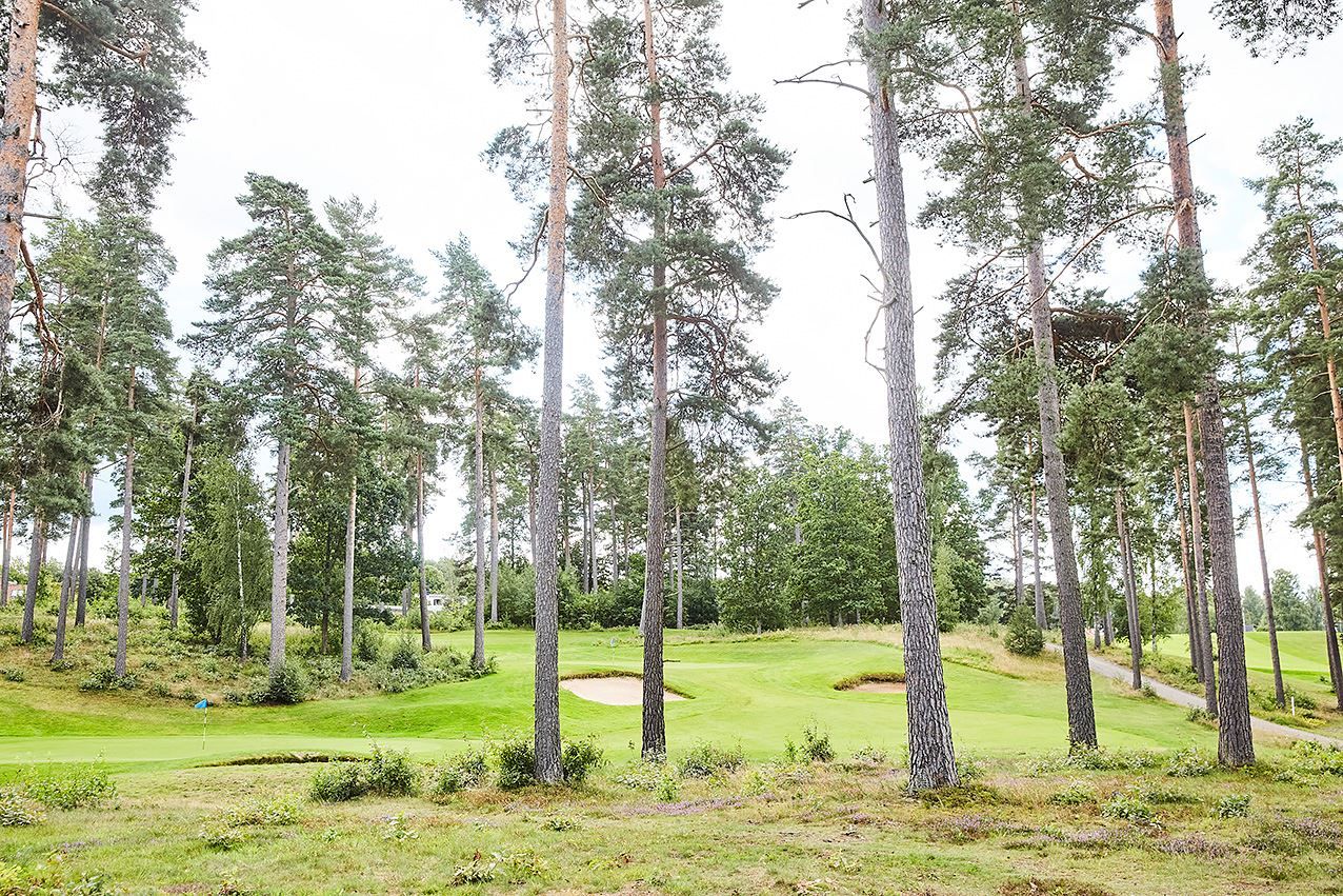 Golfbana på nära avstånd