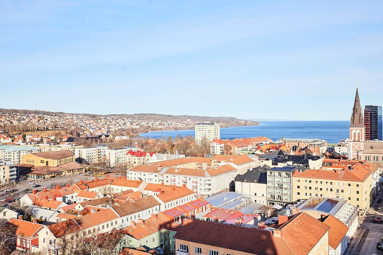 Utsikt från föreningens gemensamma takterrass