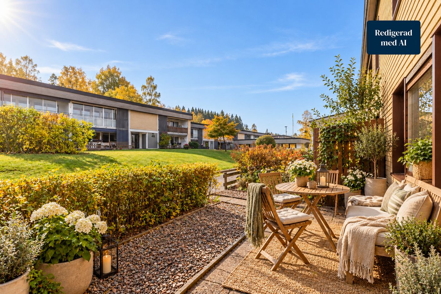 Hägervägen 18 uteplats framsida AI redigerad bild