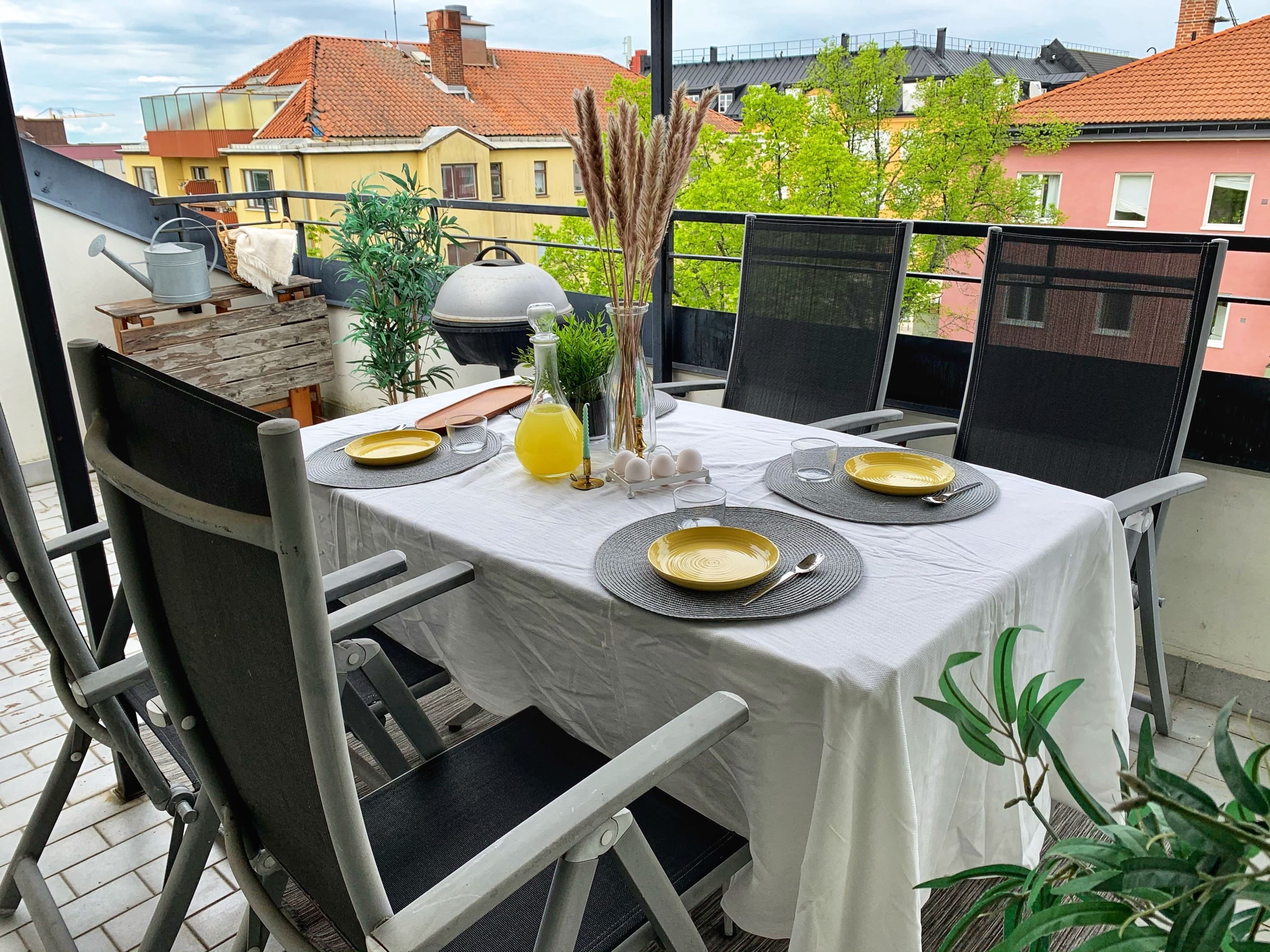 Föreningens gemensamma takterrass med kvällssol!