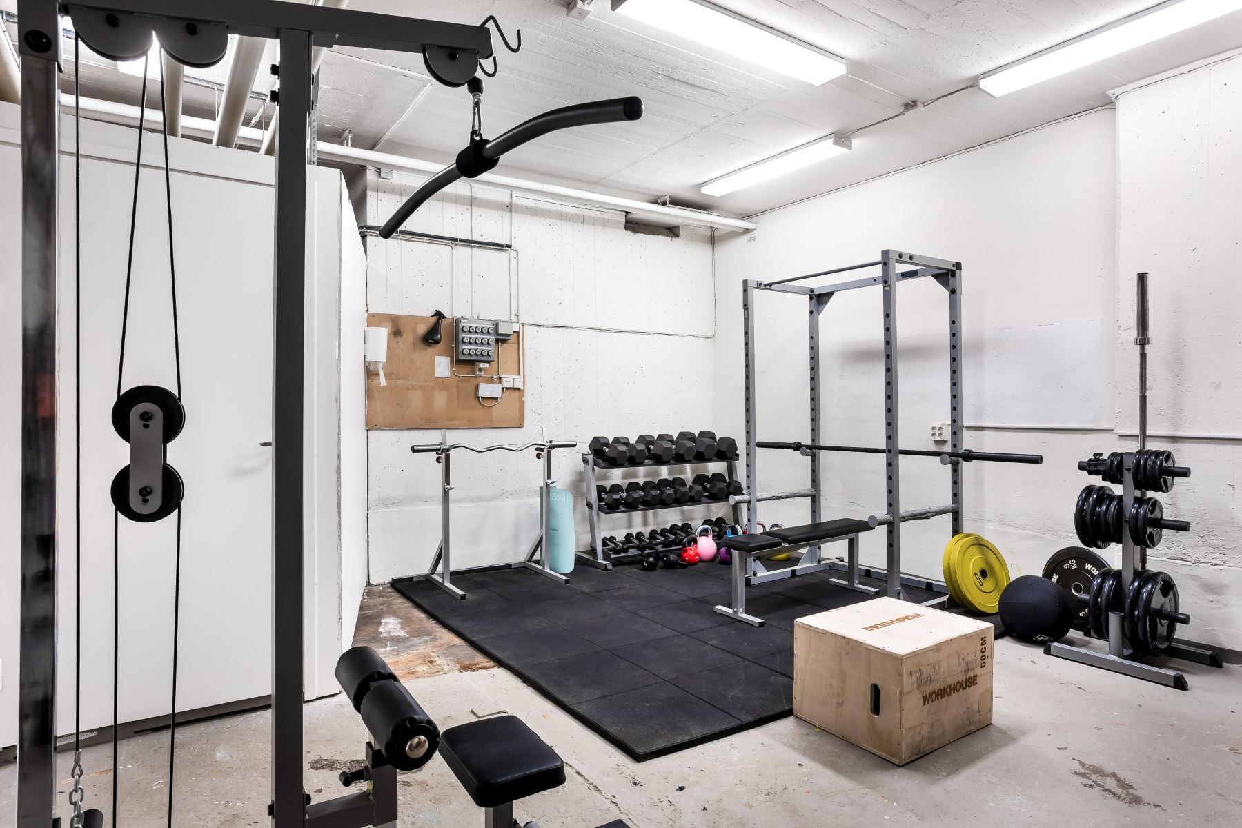 Föreningens nybyggda gym.