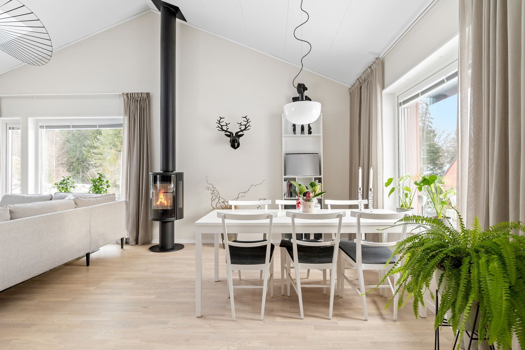 Ryggåstak och  braskamin
