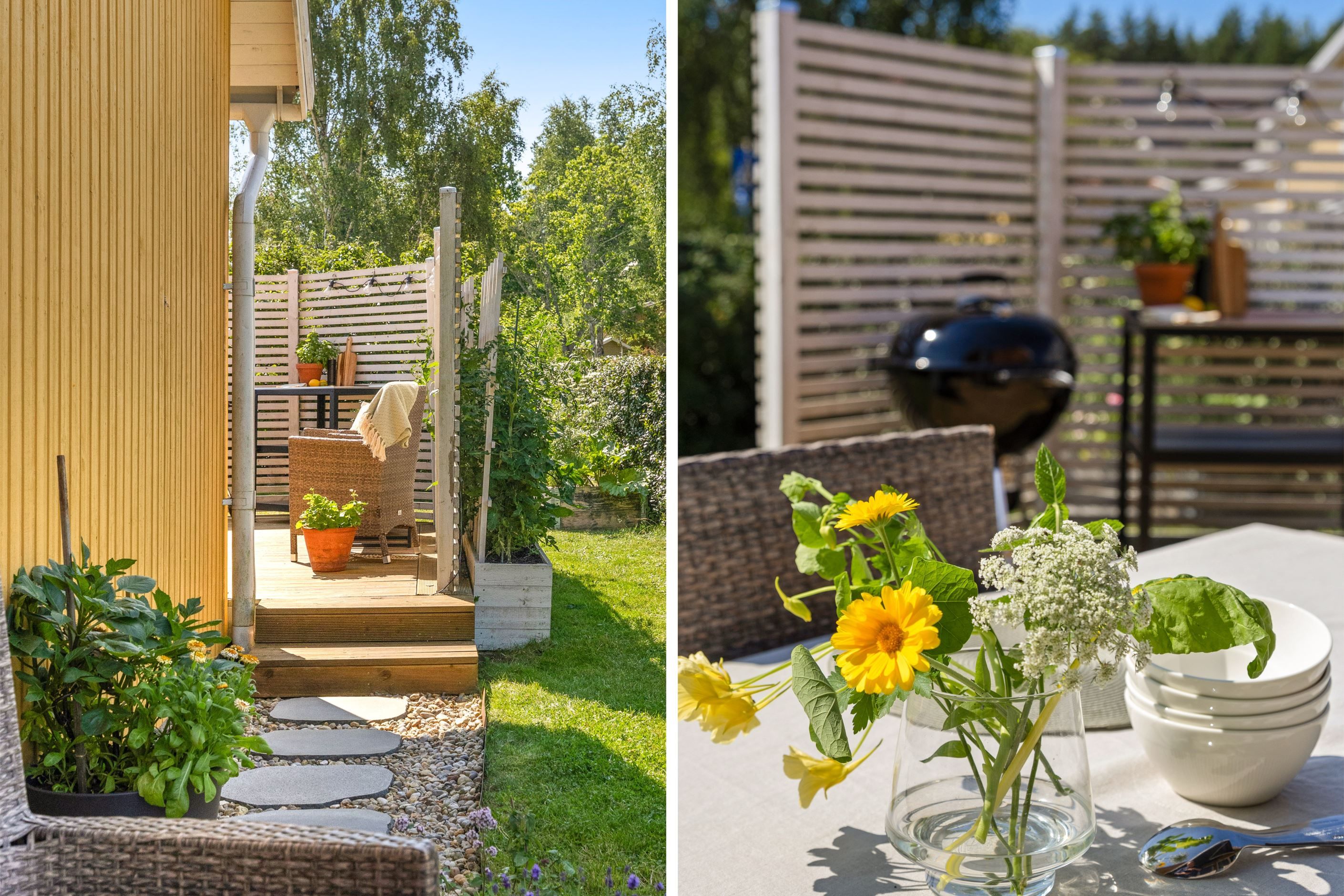Skyddad matplats i söderläge