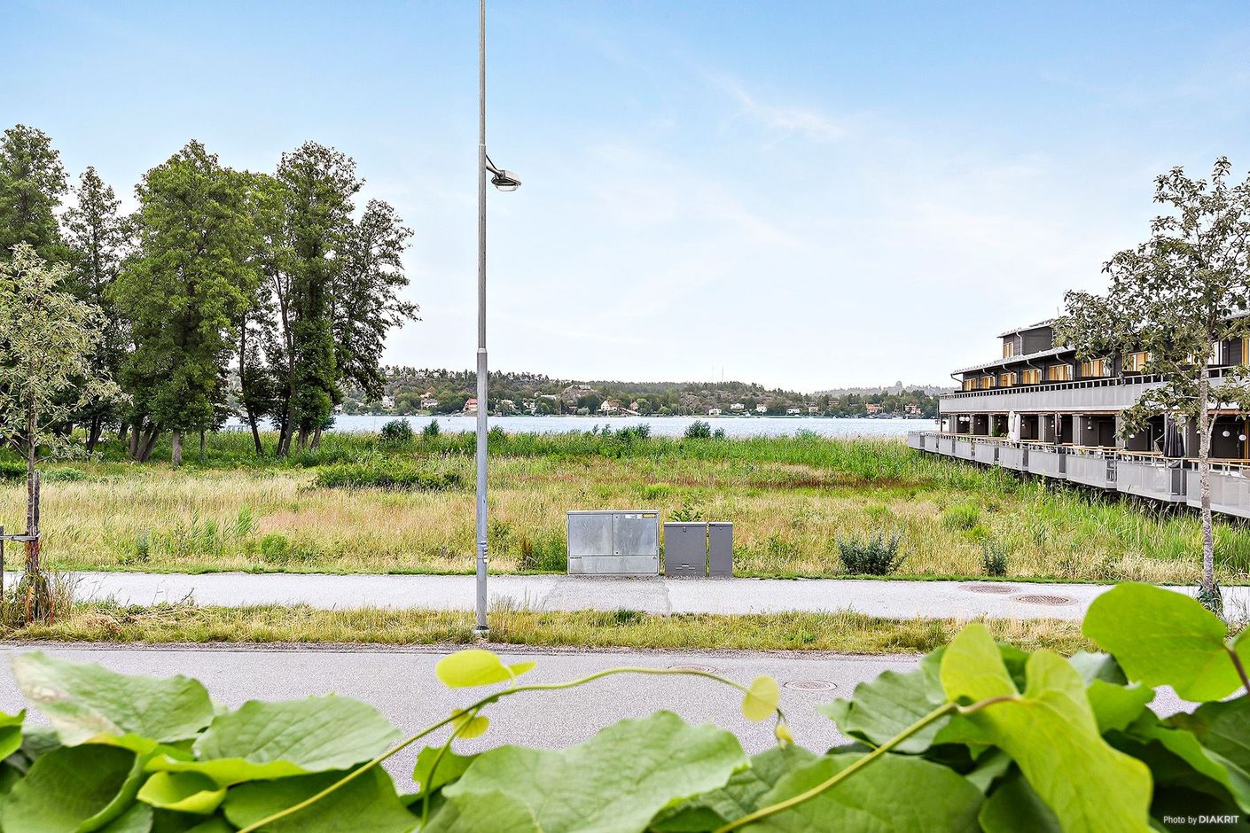 Underbar sjöutsikt från tomten