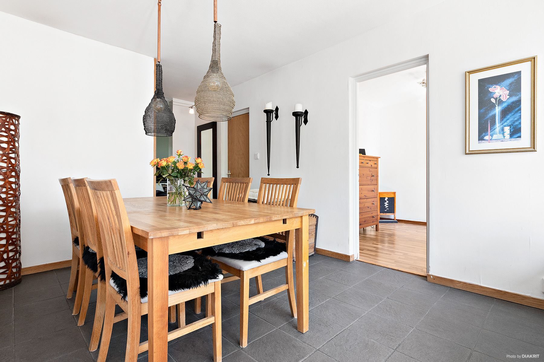 Matsal/salong med utgång till balkong