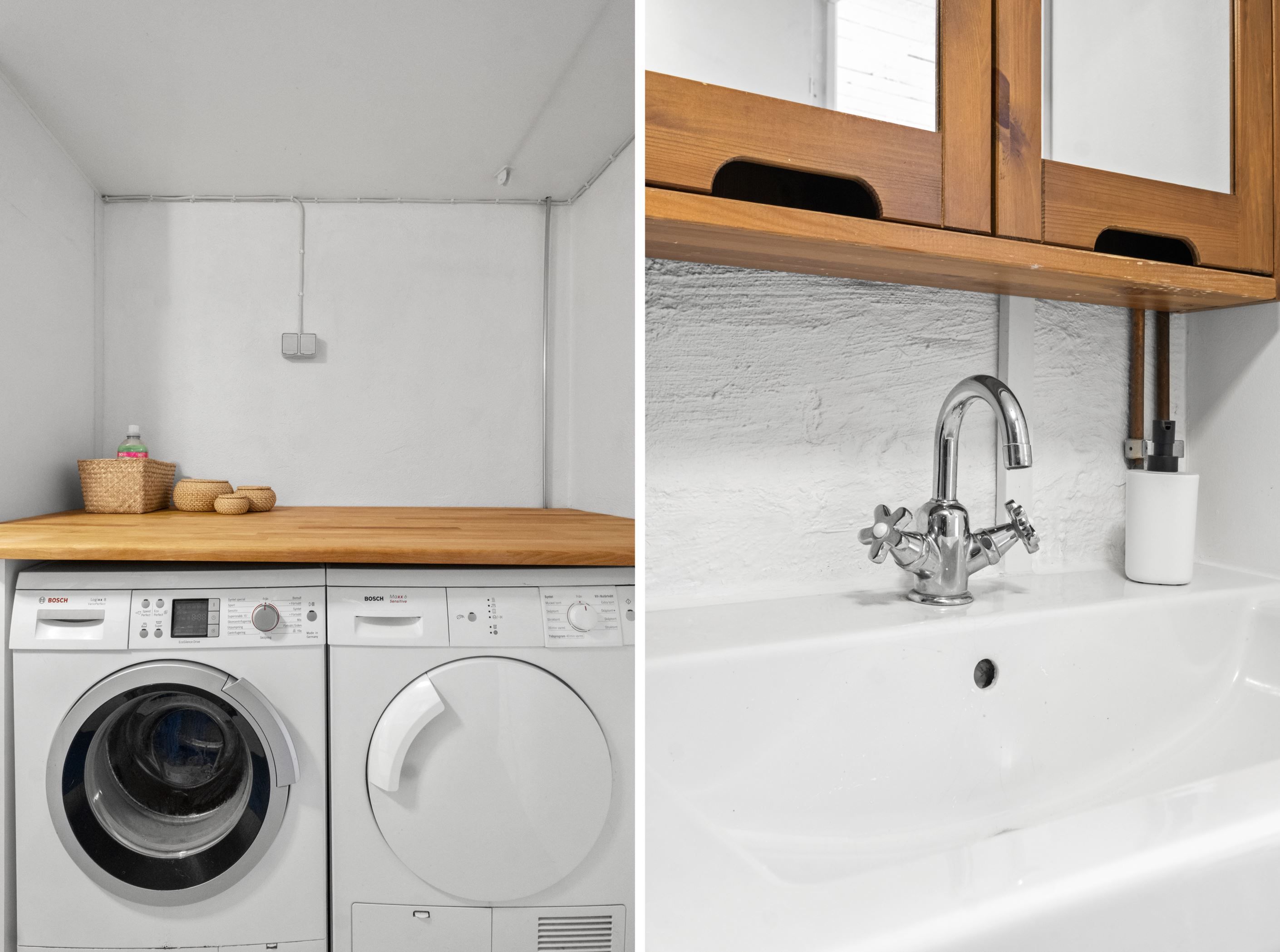 Badrum och tvättrum.