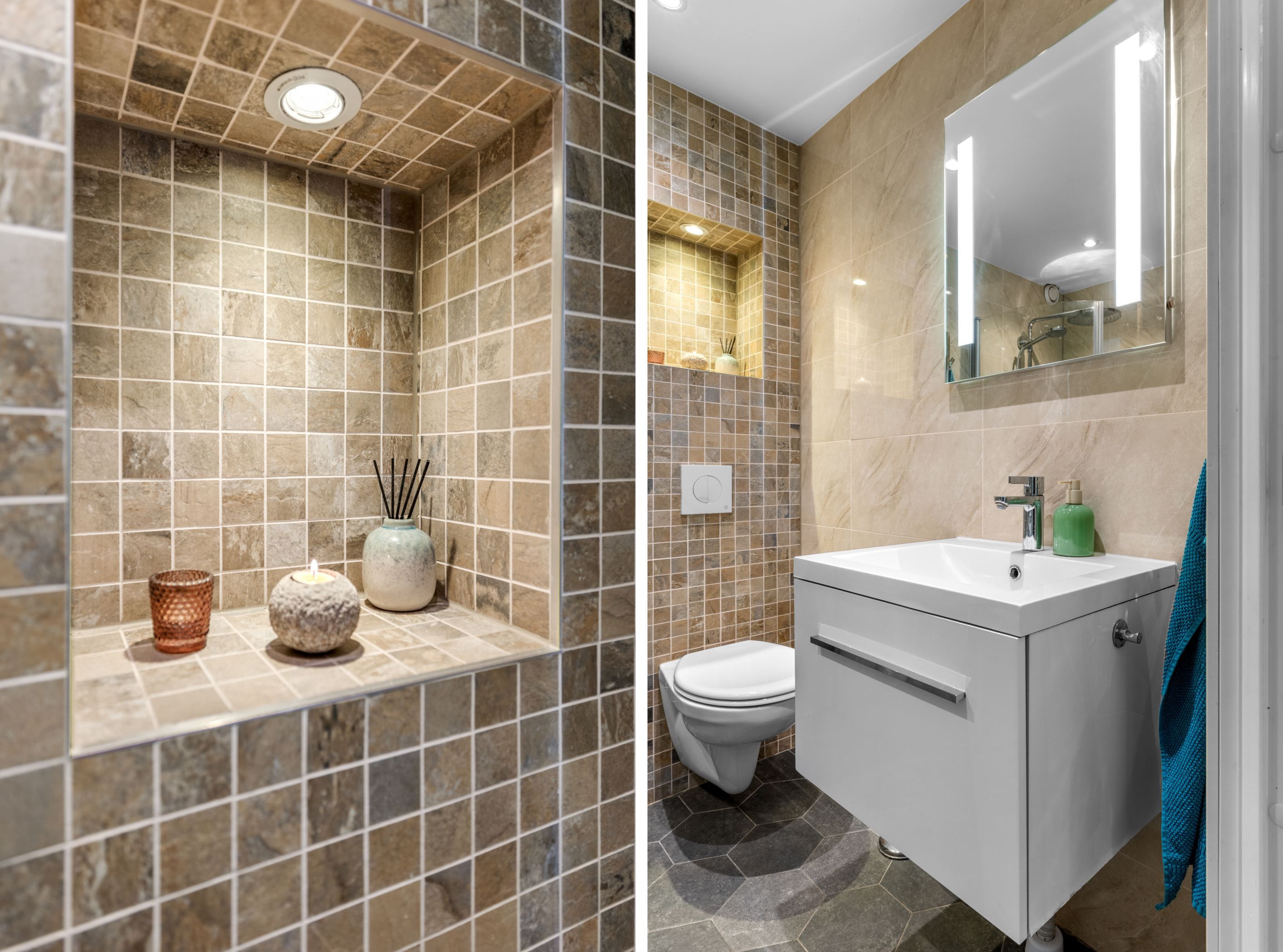 Badrum och tvättrum.