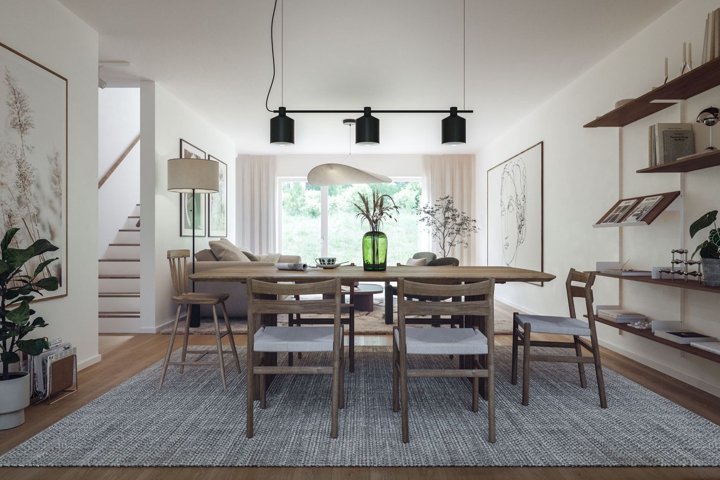 Öppen planlösning (renderingsbild)