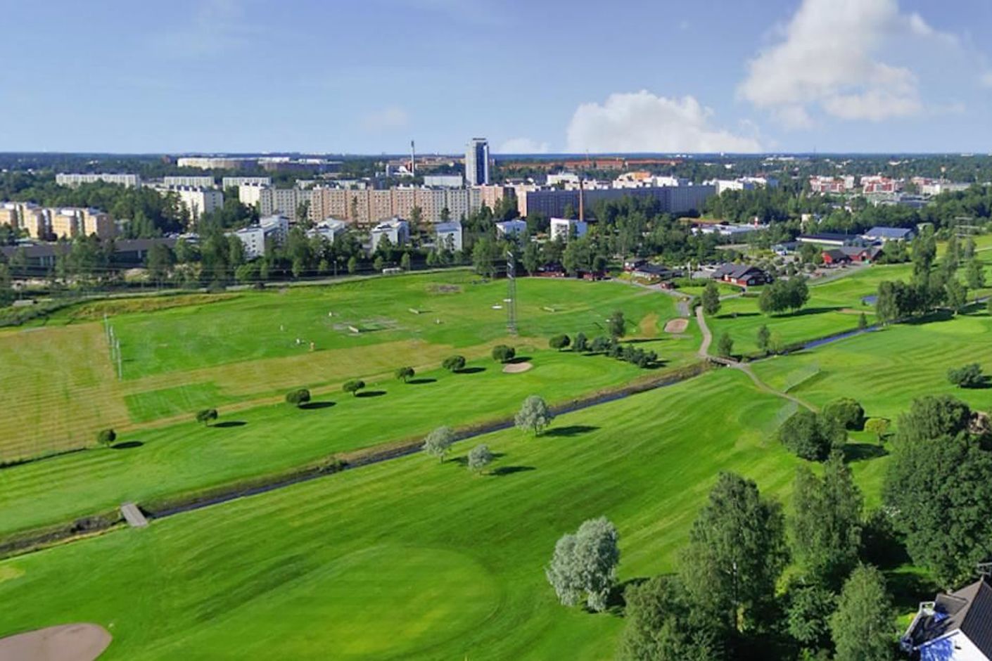 Flygfoto över Tyresö golfbana