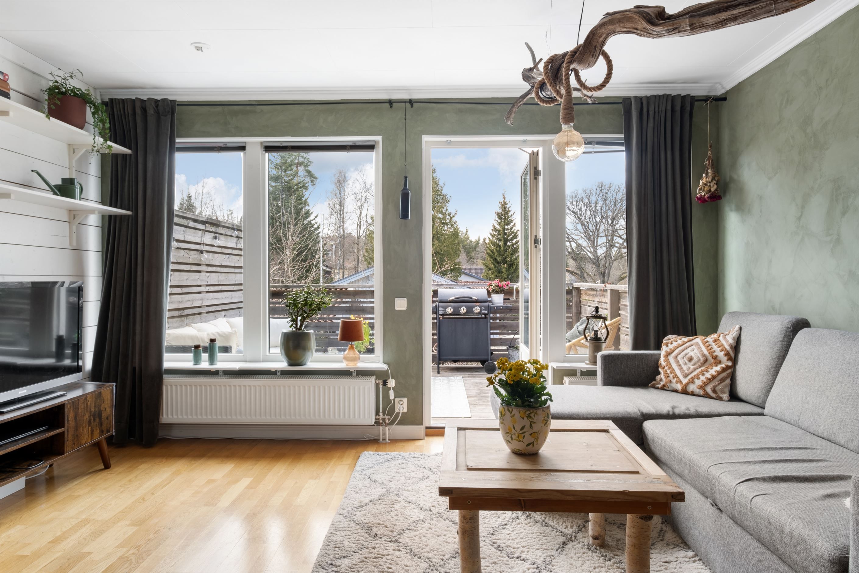 Utgång till bostadens balkong