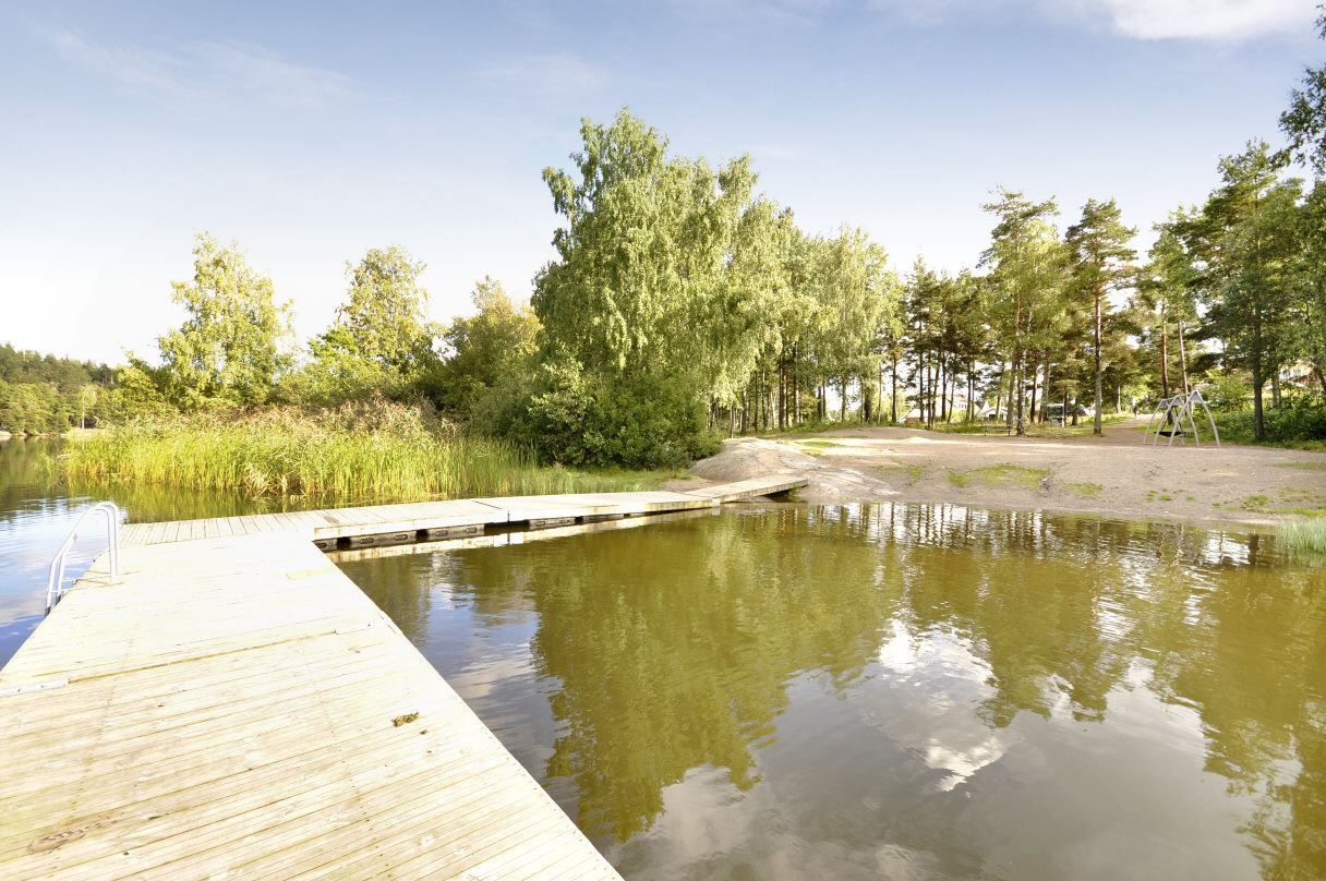 Badplats vid Öringesjön
