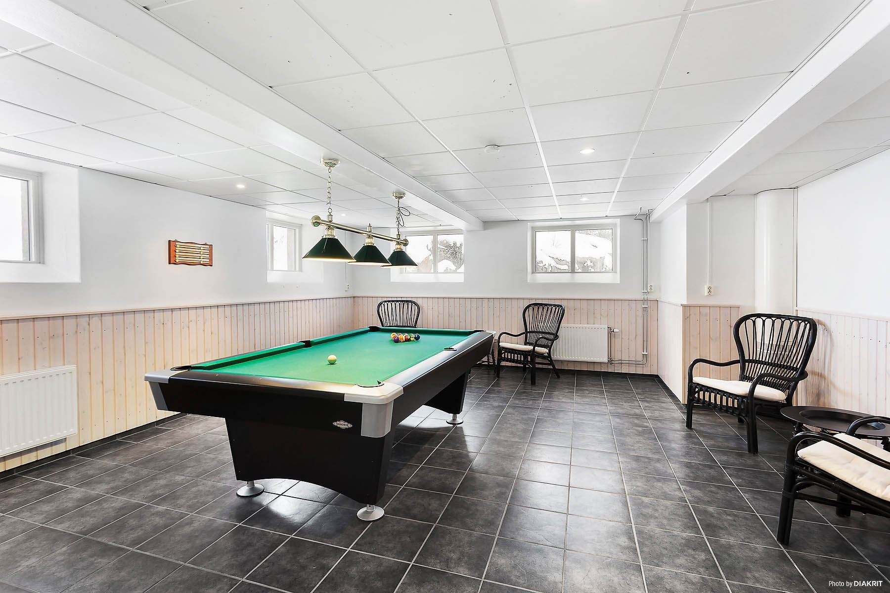 Biljardbord i de gemensamma sällskapsytorna