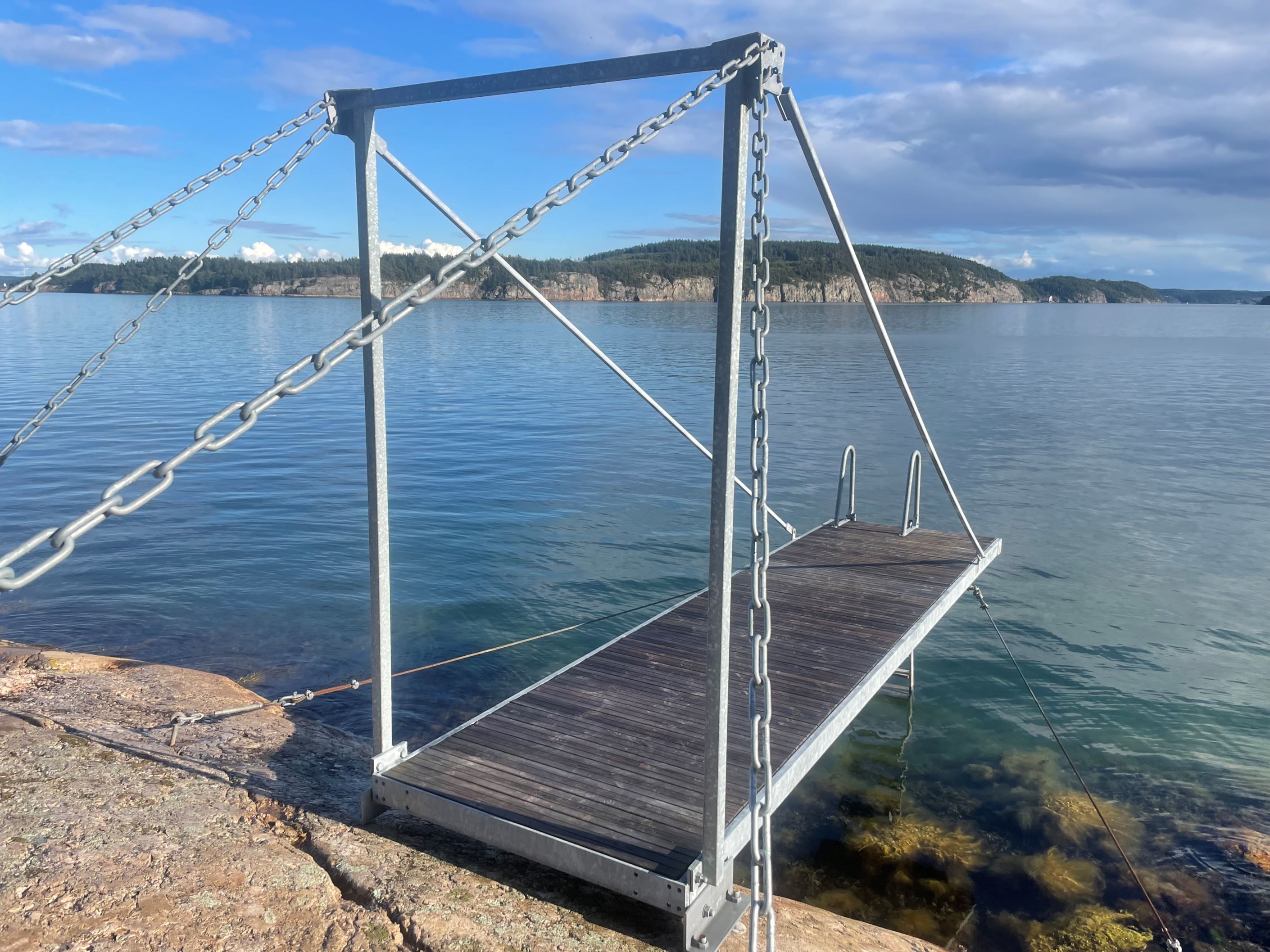 Bryggan vid vattnet är grannes via servitut