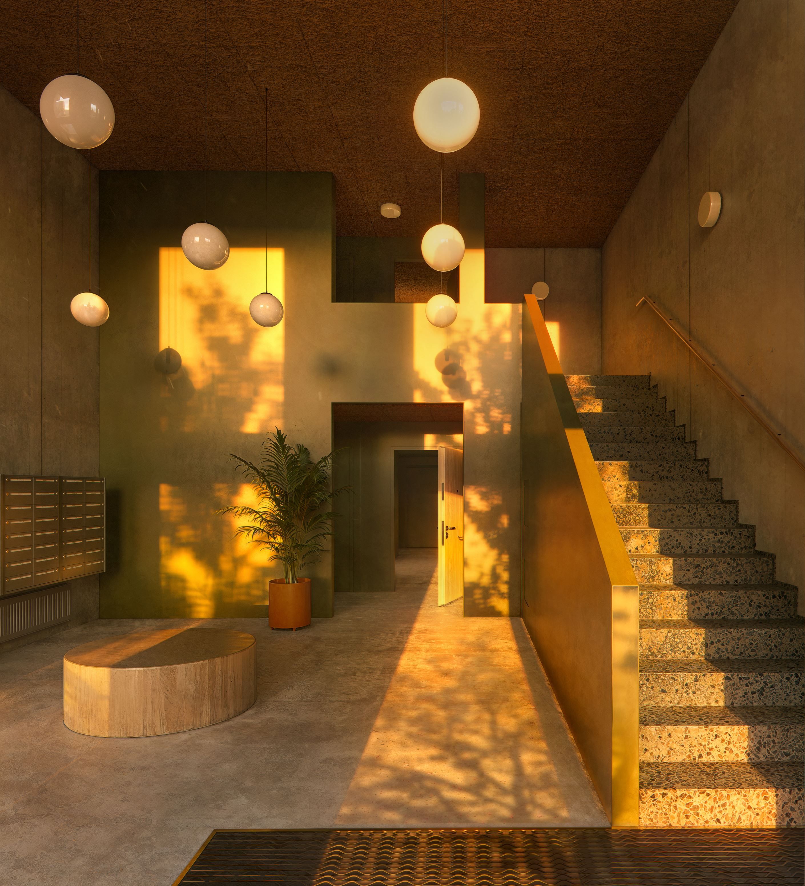 Entré, trapphus Vyn