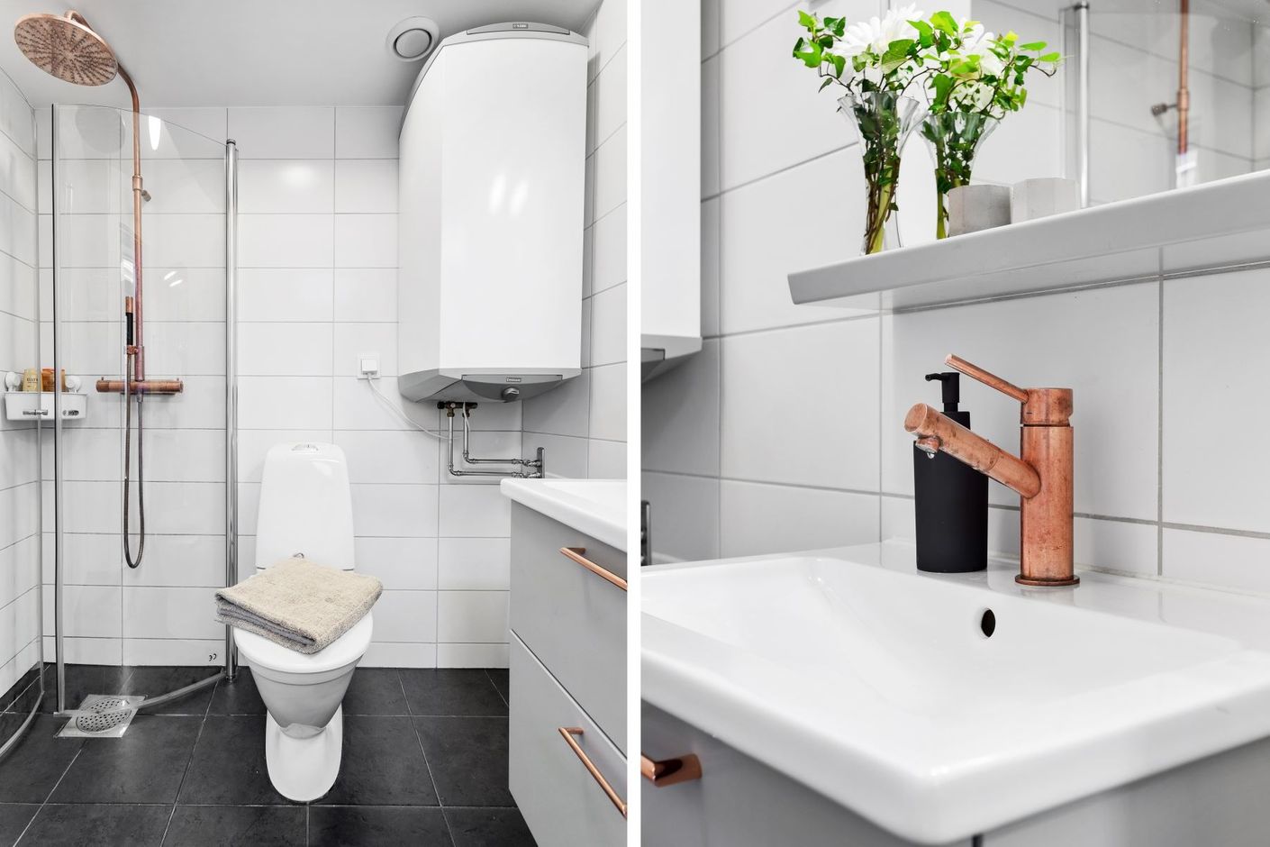 Fräscht helkaklat badrum