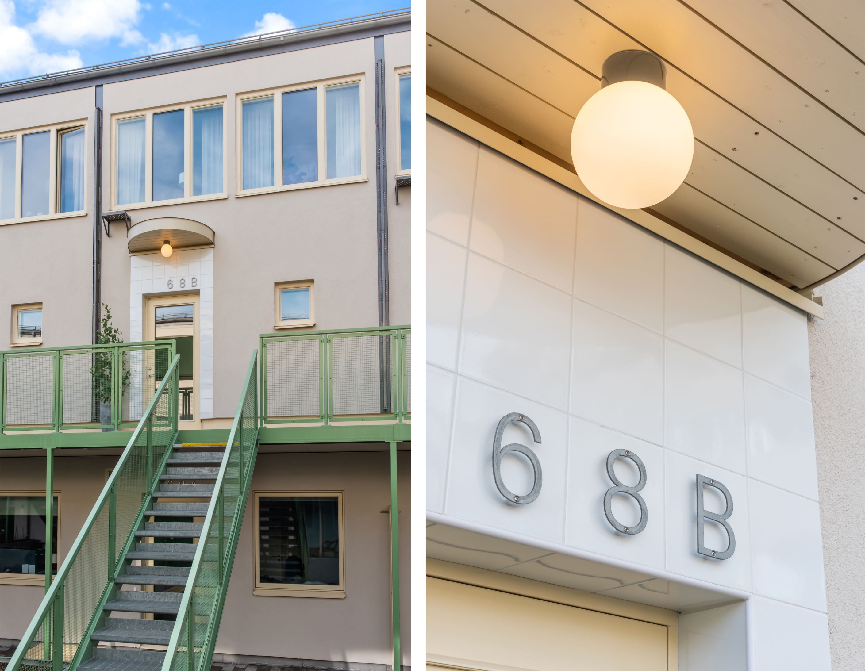Egen vacker entré till lägenheten.