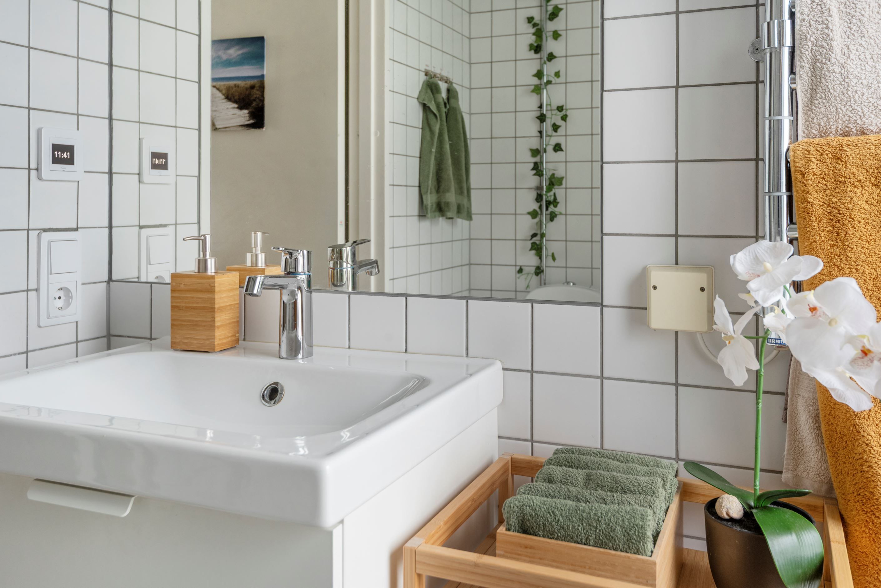 Ljust rymligt badrum