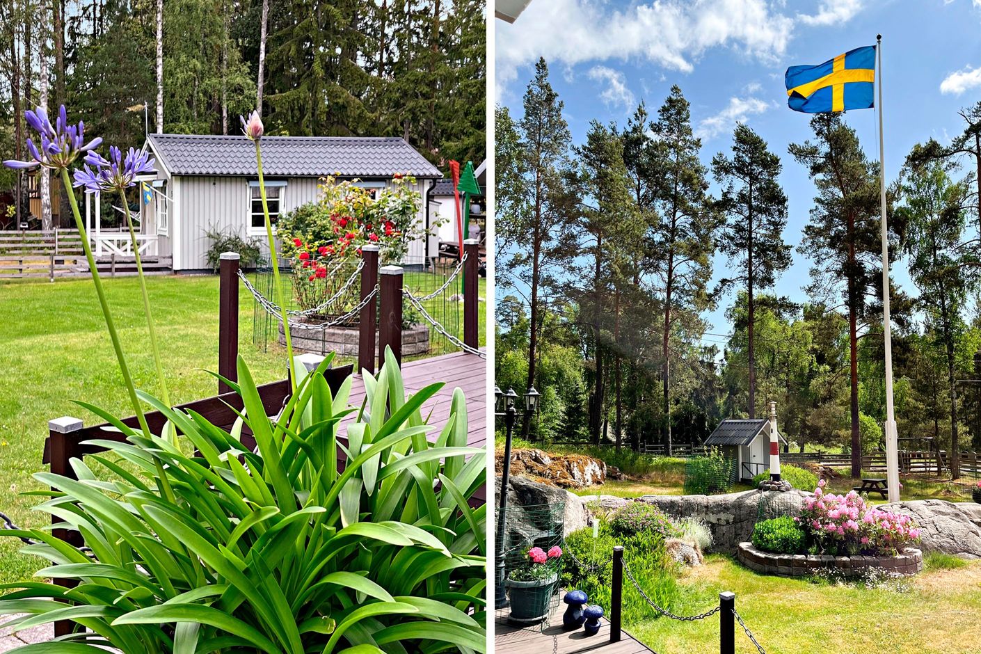 Säljarens sommarbild - gästhus, tomt och lekstuga