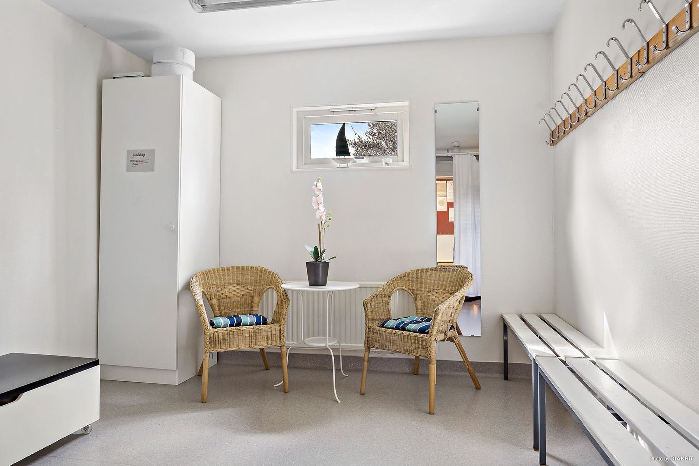 Omklädningsrum i servicehuset