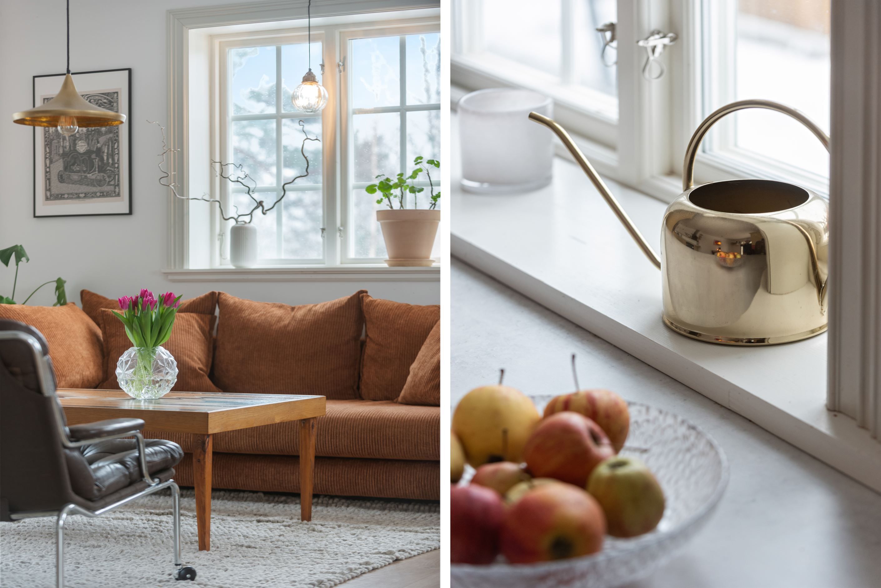 Massiva fönsterbrädor med plats för pelargoner, vaser och annat!