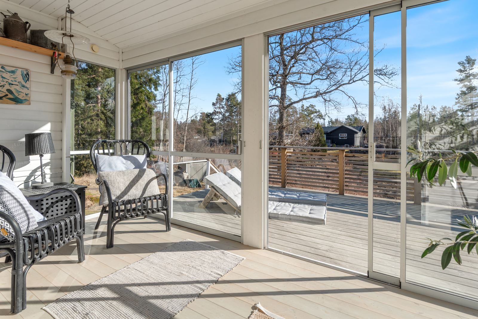 Inglasat uterum som blir varmt tidigt på året.