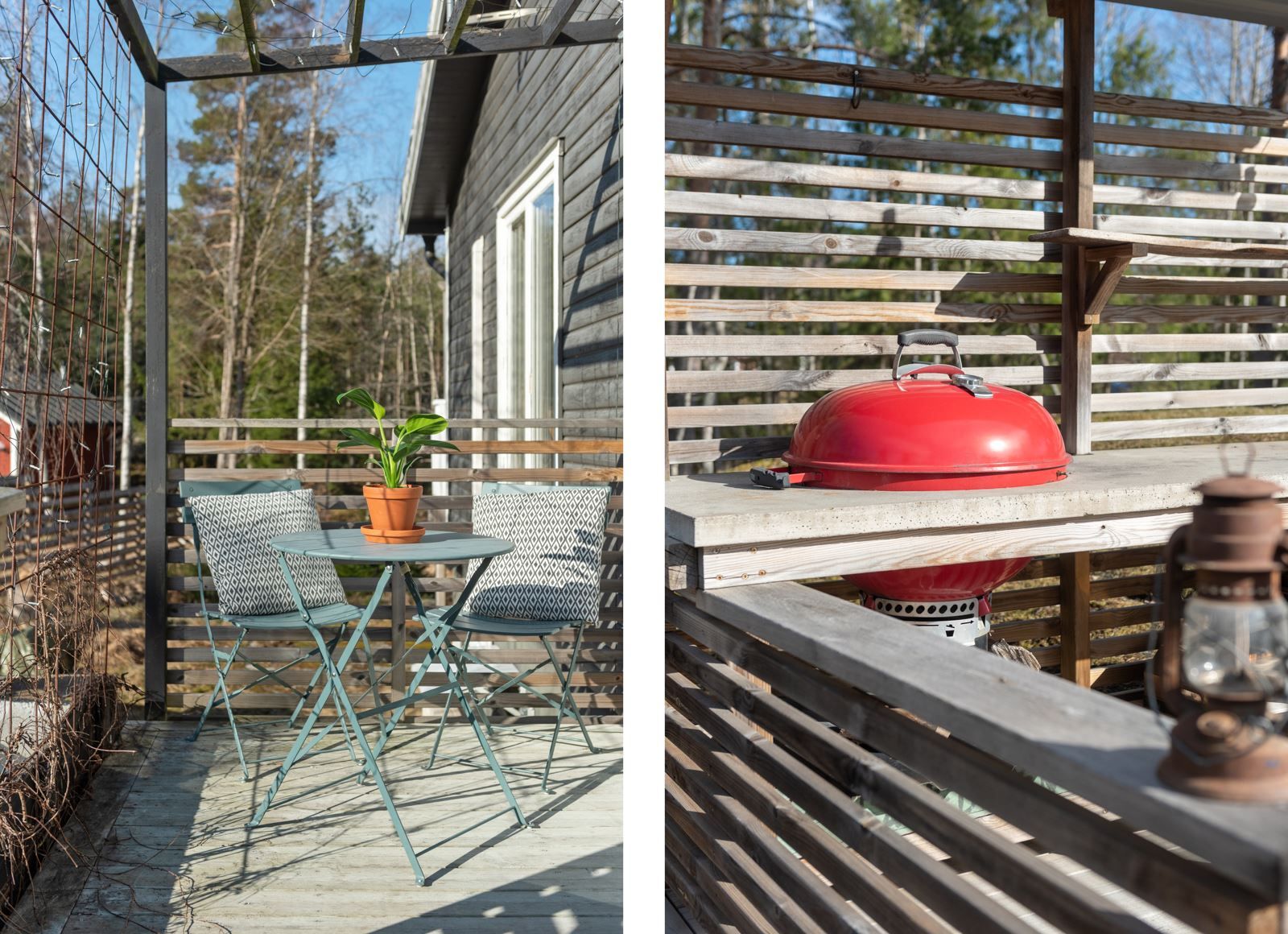 Pergola, spaljé samt egen grillstation.