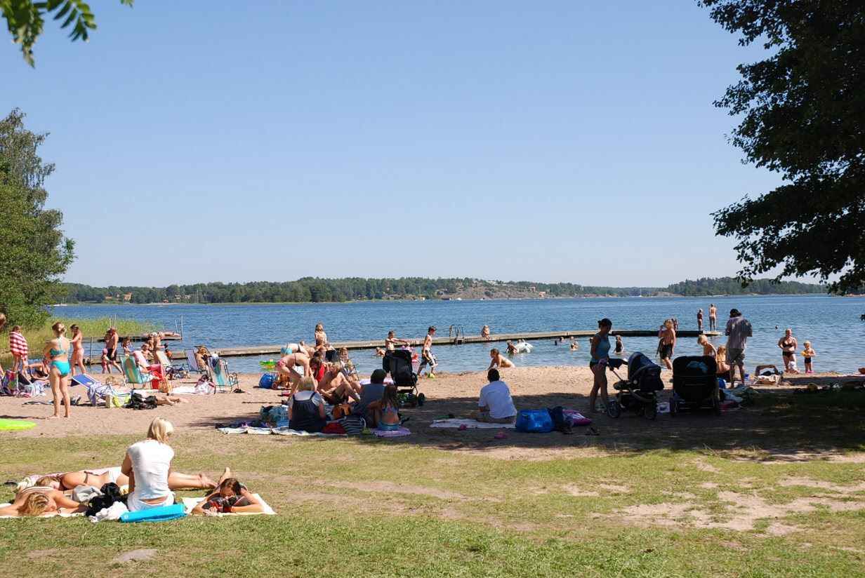 Stor gemensam strand på Saltarö.