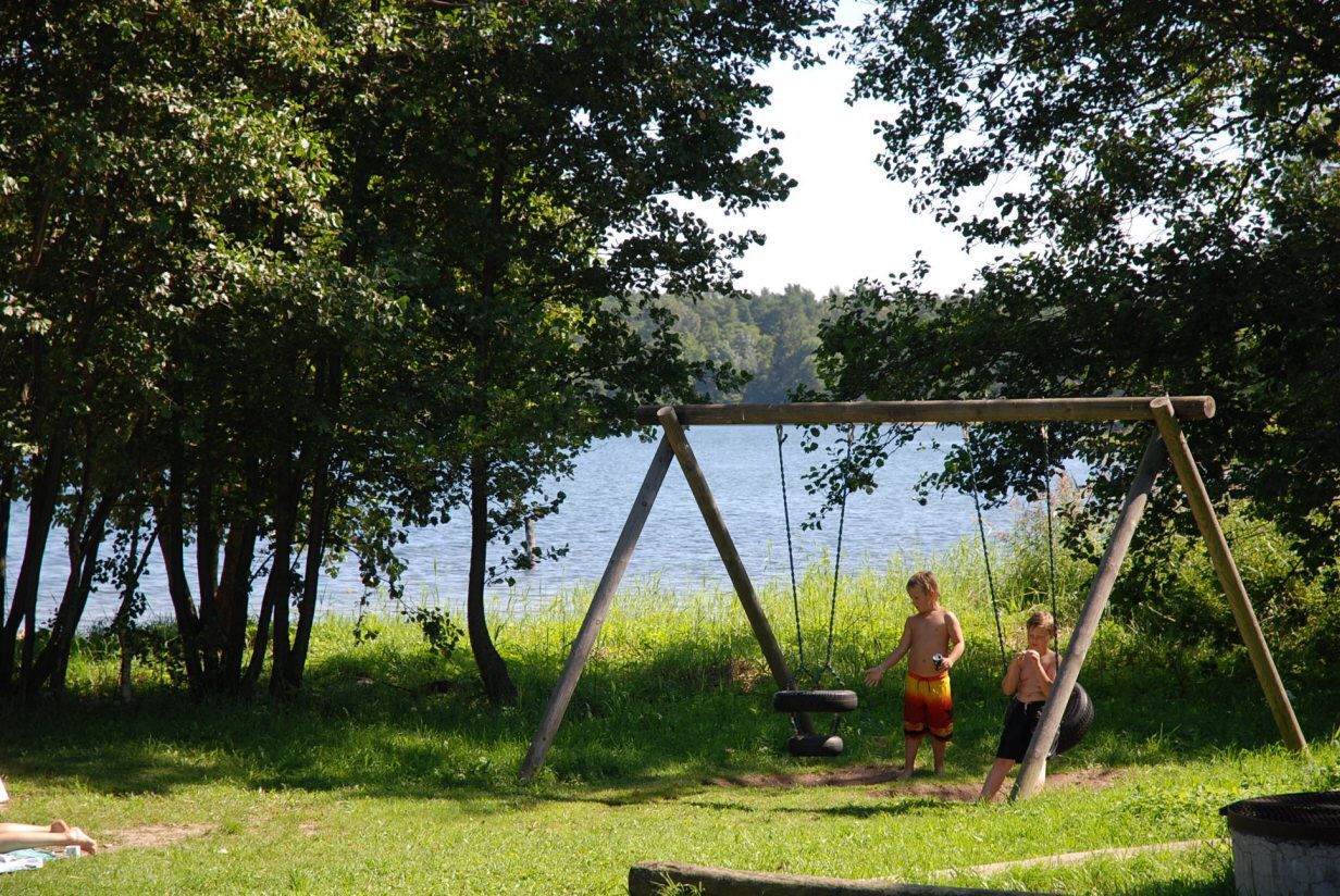 Badplats med skoj för barnen