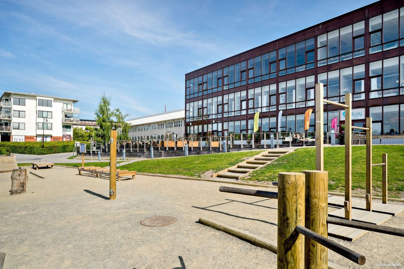 Utegym vid kajkanten.