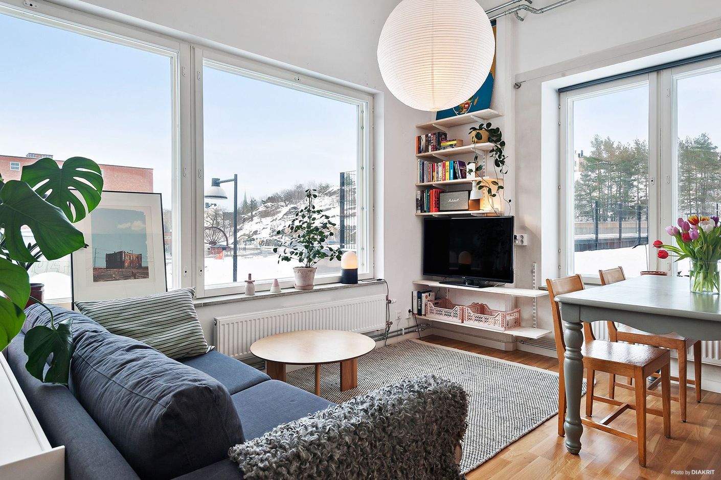 En av få gavellägenheter med fönster i två väderstreck