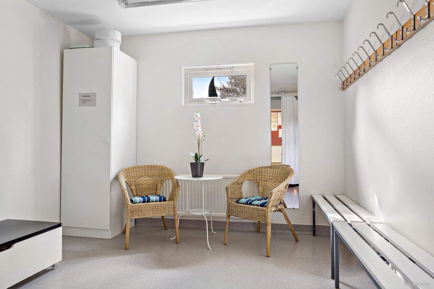Omklädningsrum i servicehuset