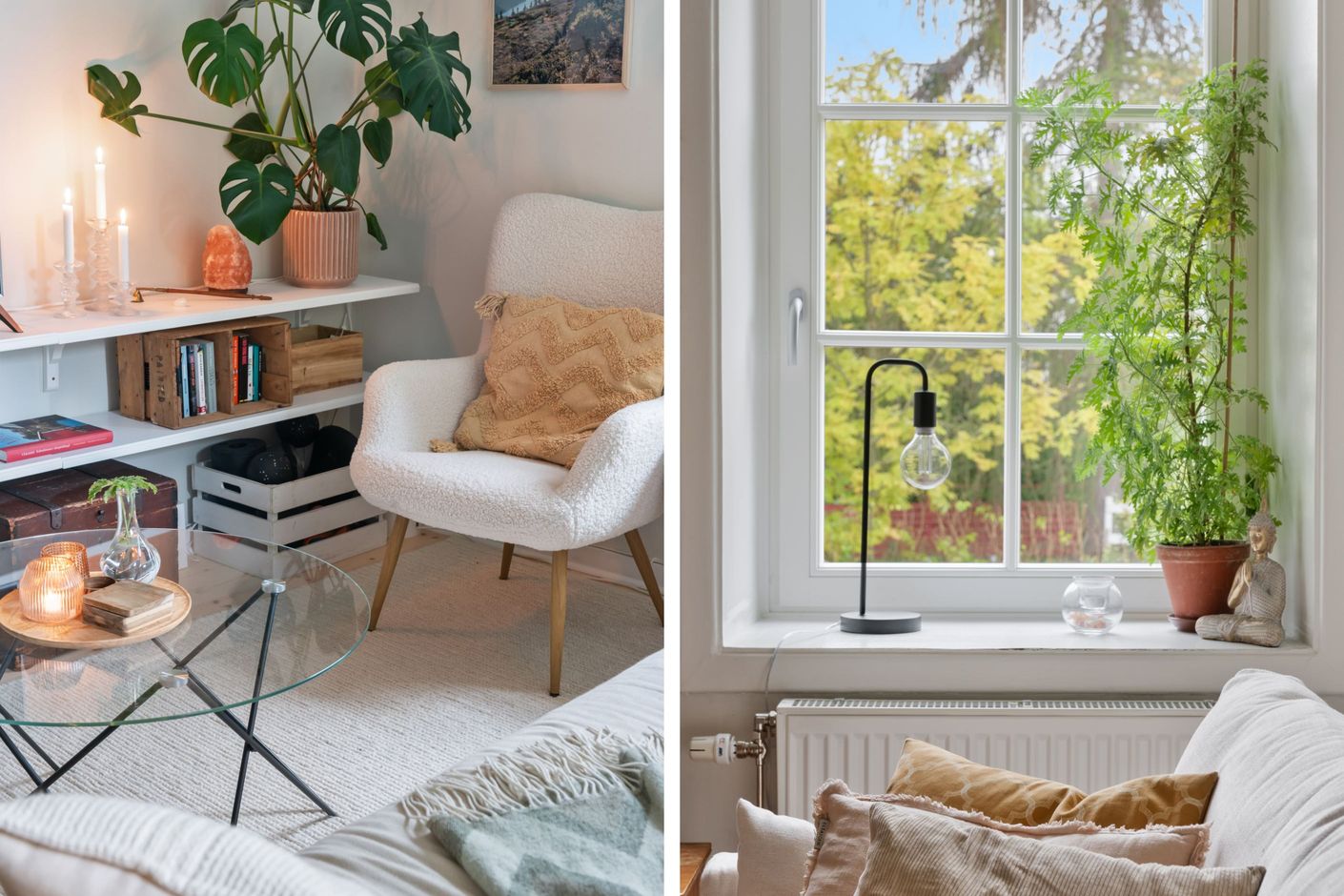 Plankgolv, djupa nischer och underbar vy mot grönska