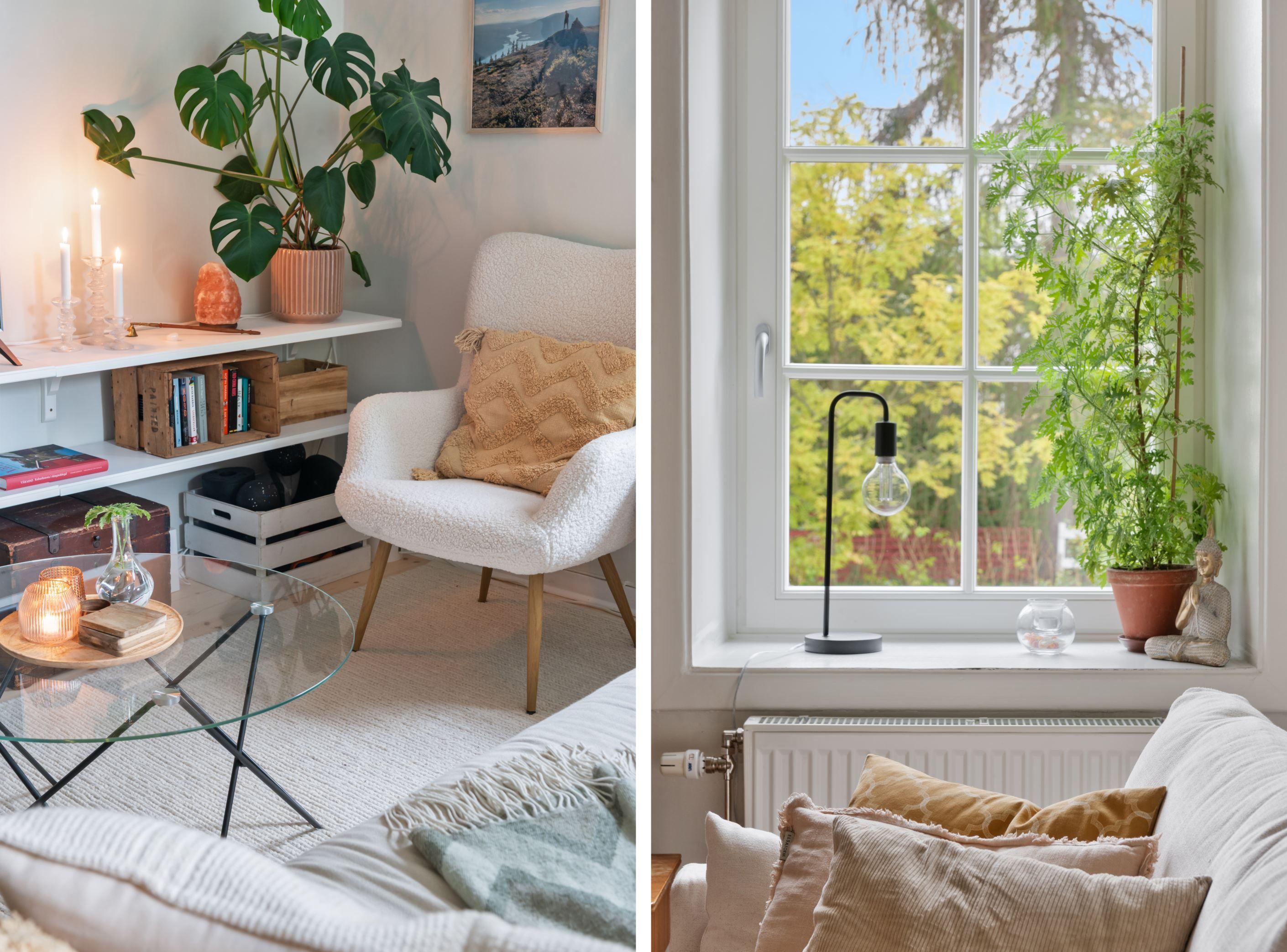 Plankgolv, djupa nischer och underbar vy mot grönska