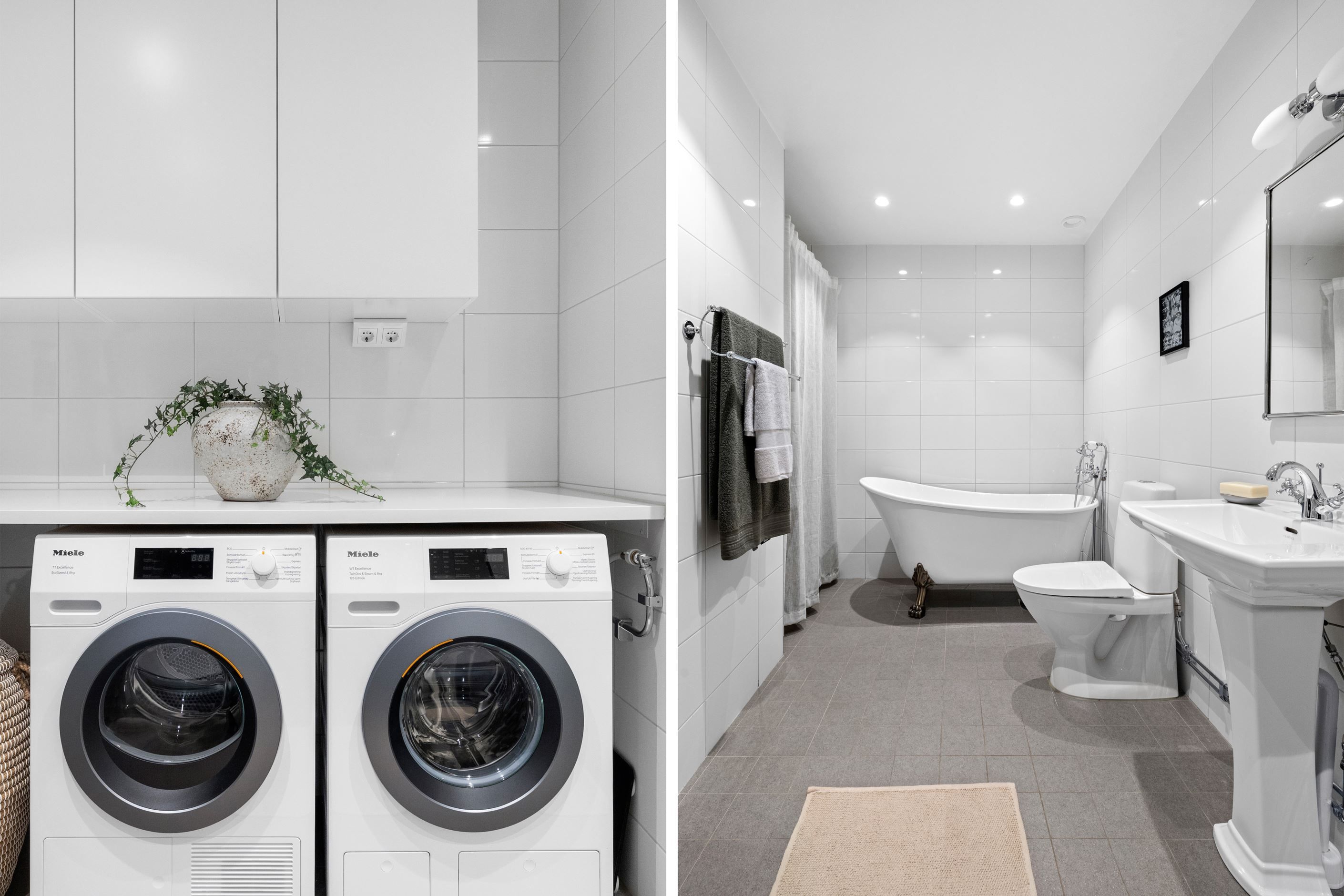 Badrum med tvättdel