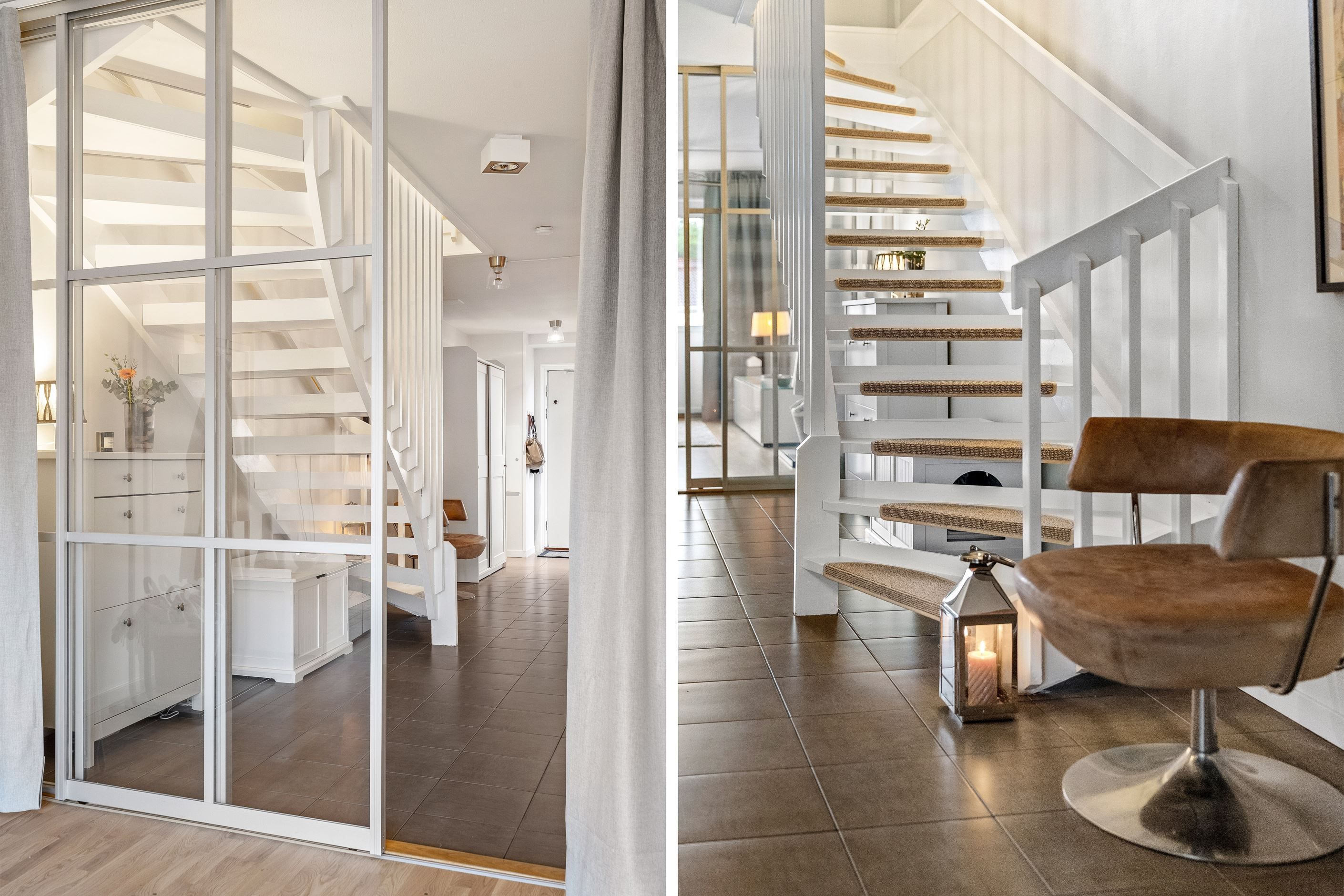 Nyrenoverad trappa leder dig upp till övre plan